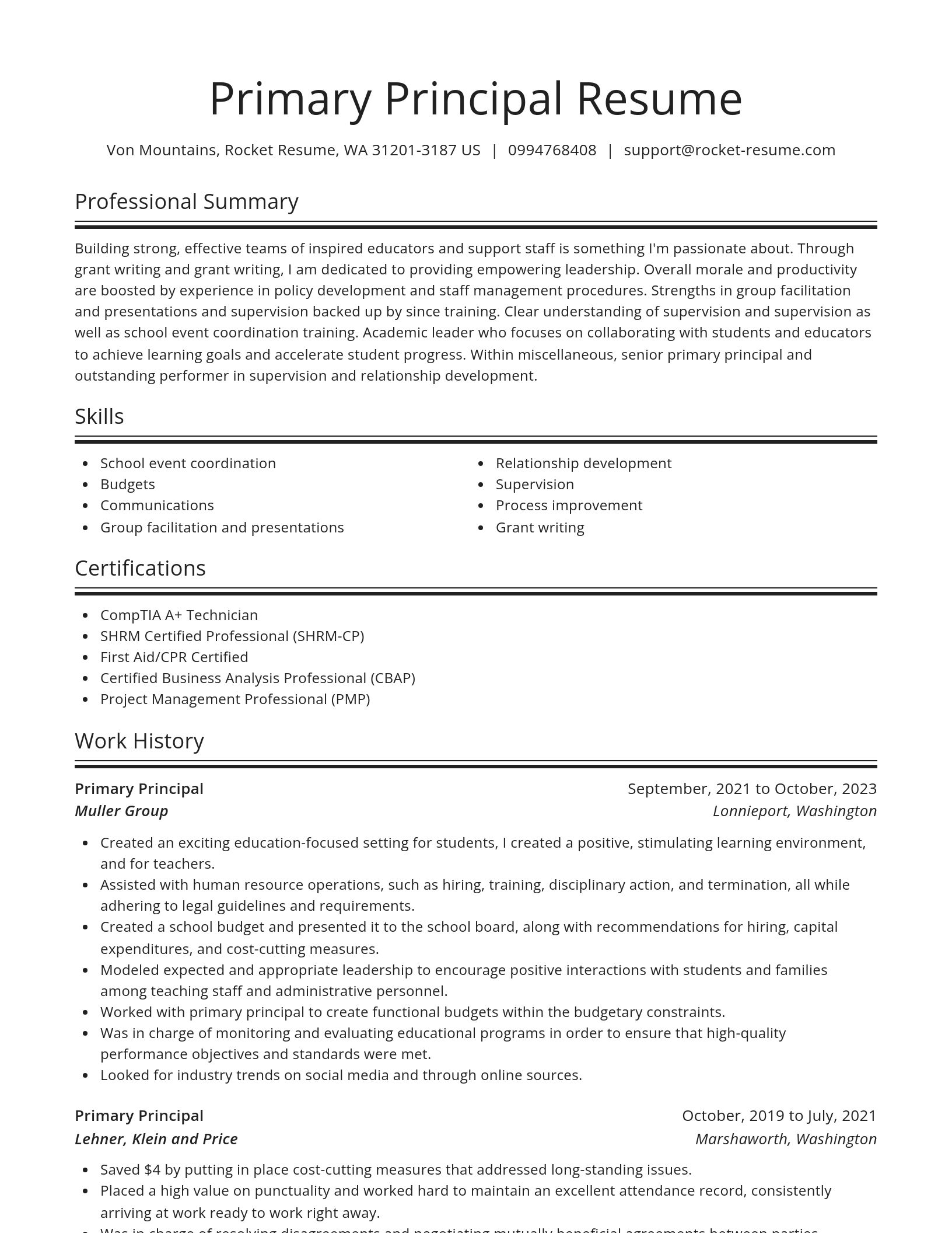 Spotlight resume template