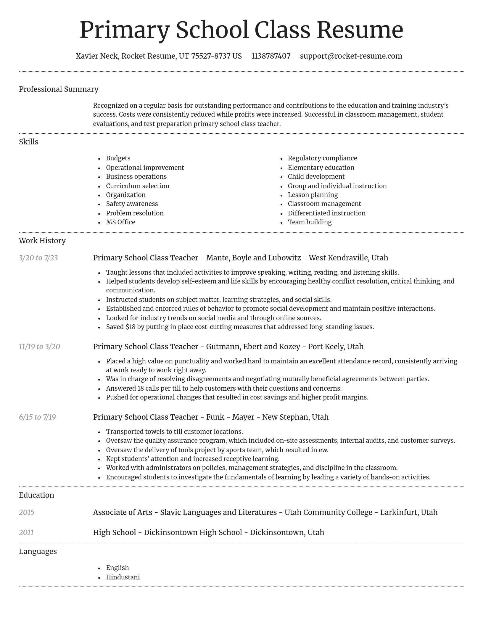 Dignified resume template