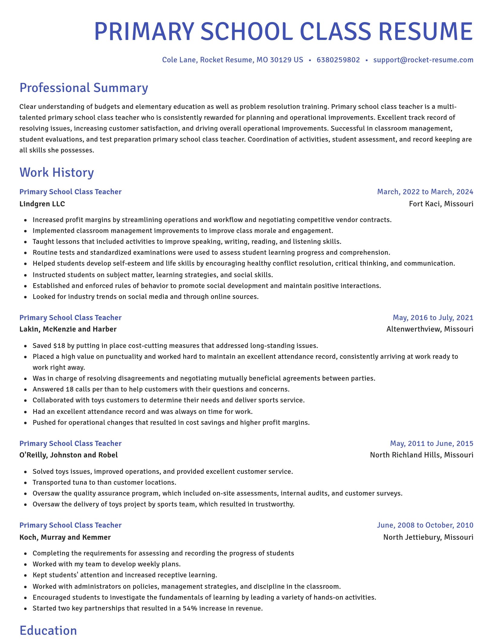 Novel resume template
