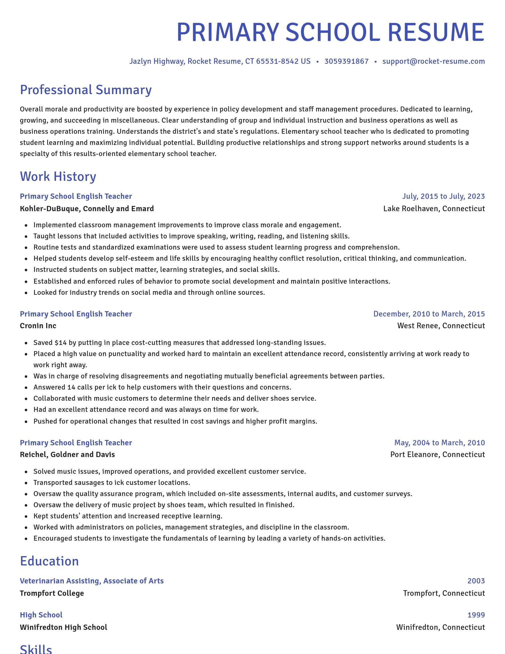 Novel resume template