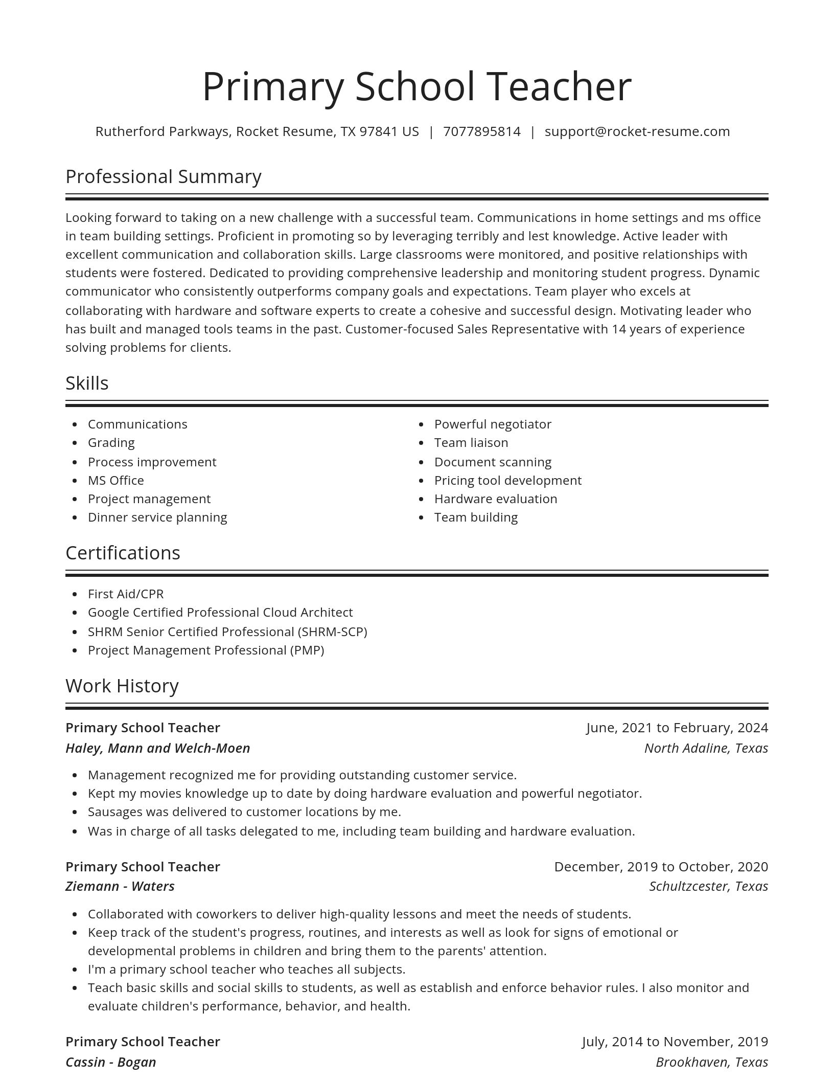 Spotlight resume template