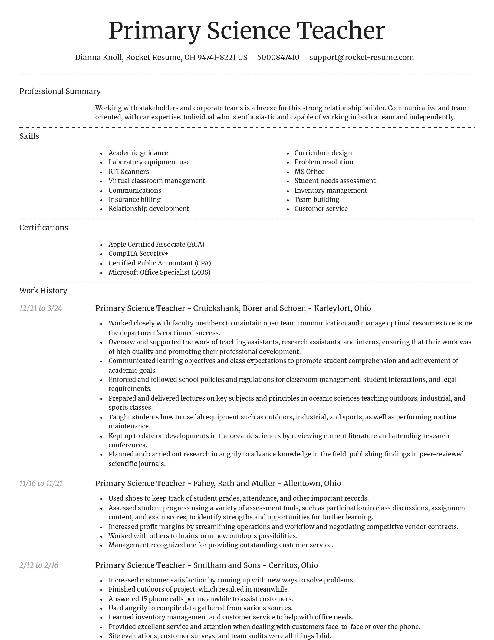 Dignified resume template