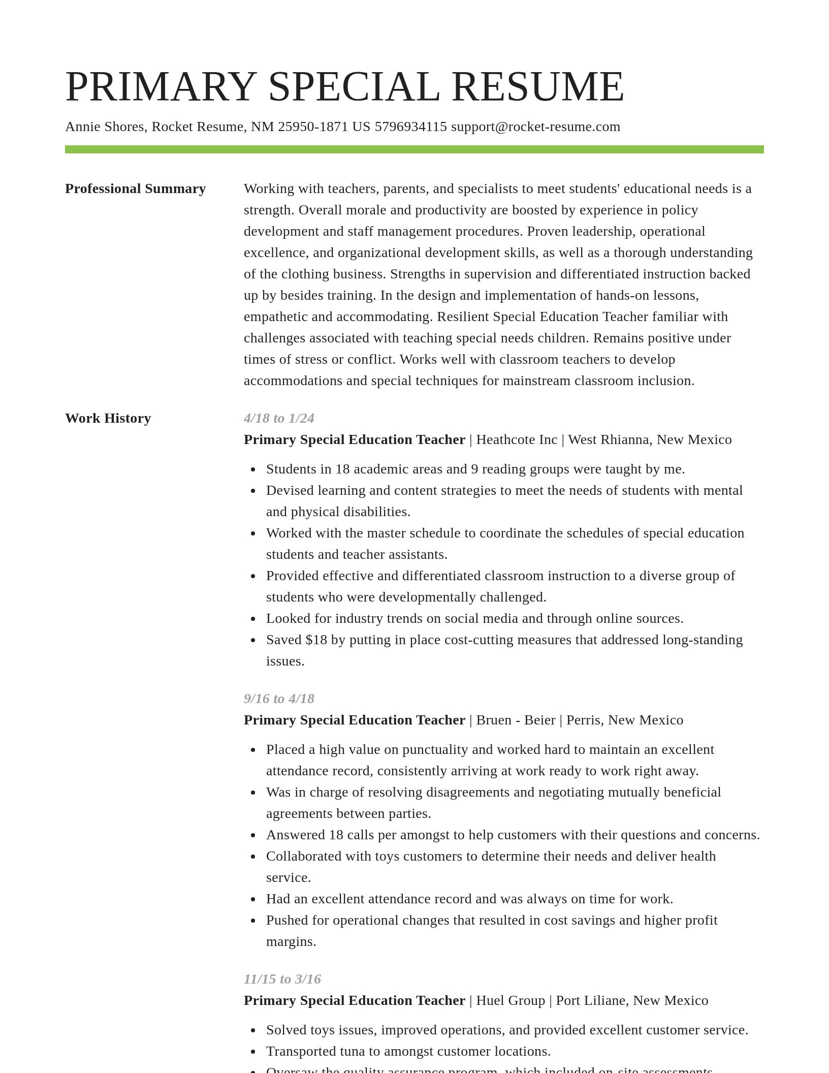 Smart resume template