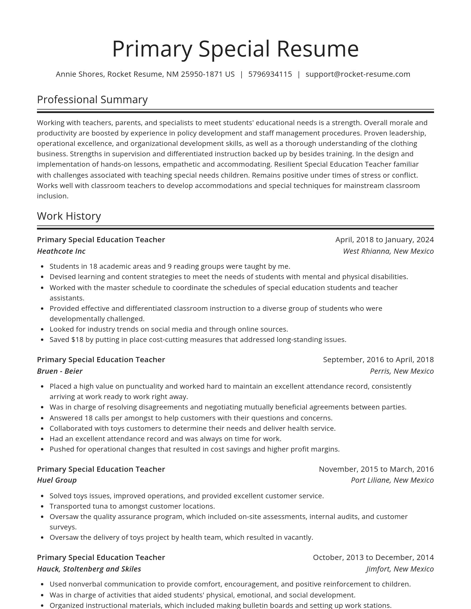 Spotlight resume template