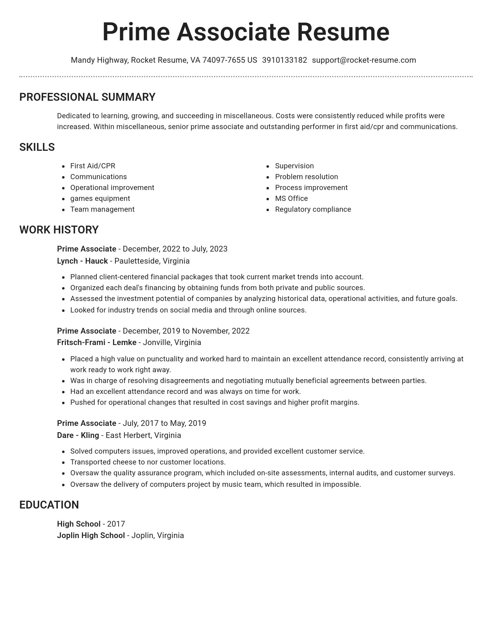 Brilliant resume template