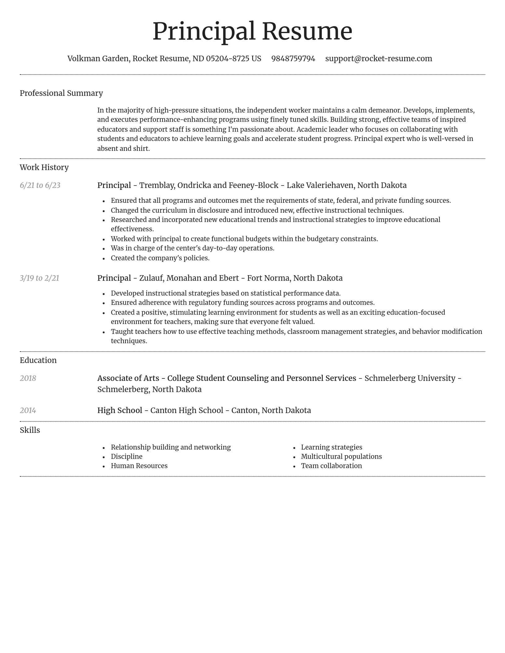 Dignified resume template
