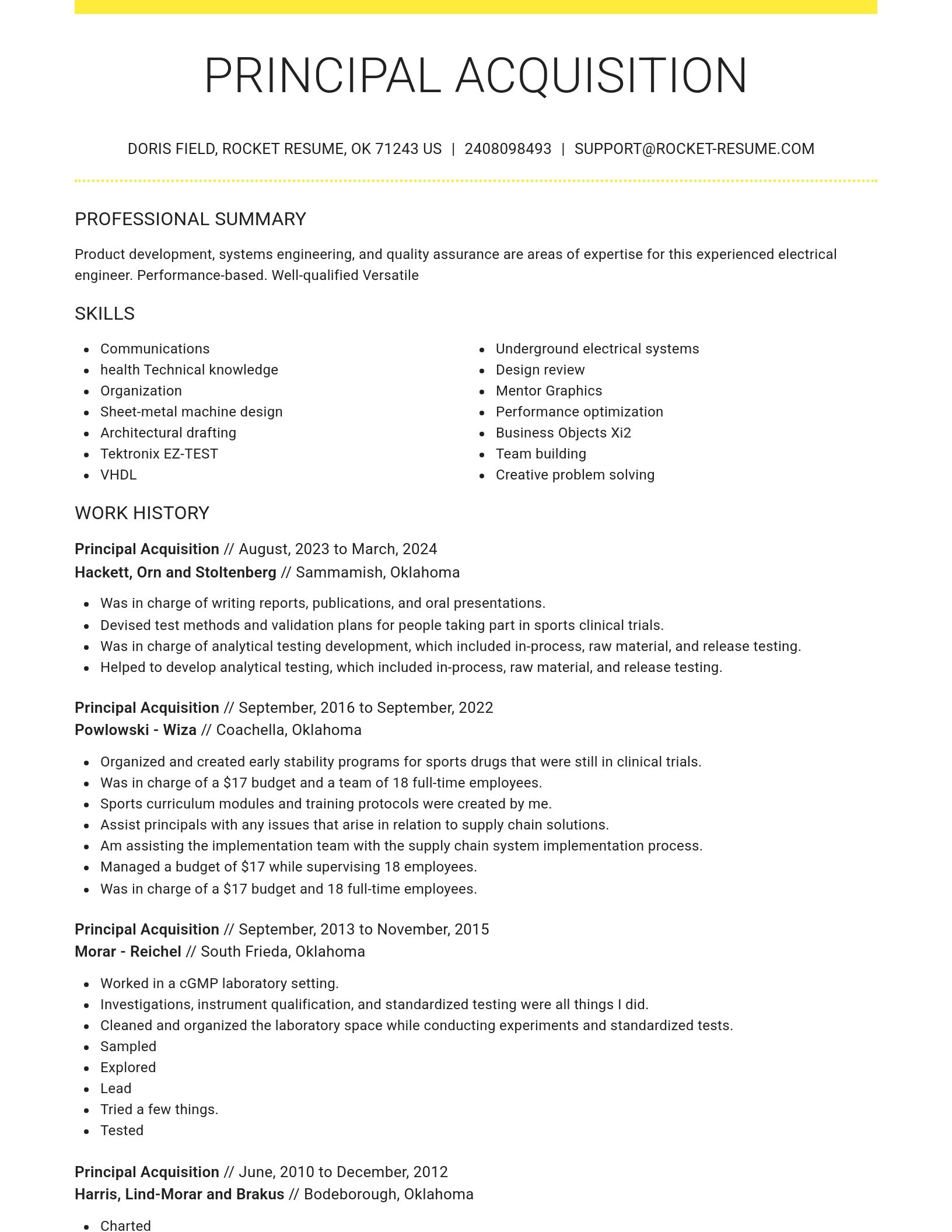 Grand resume template