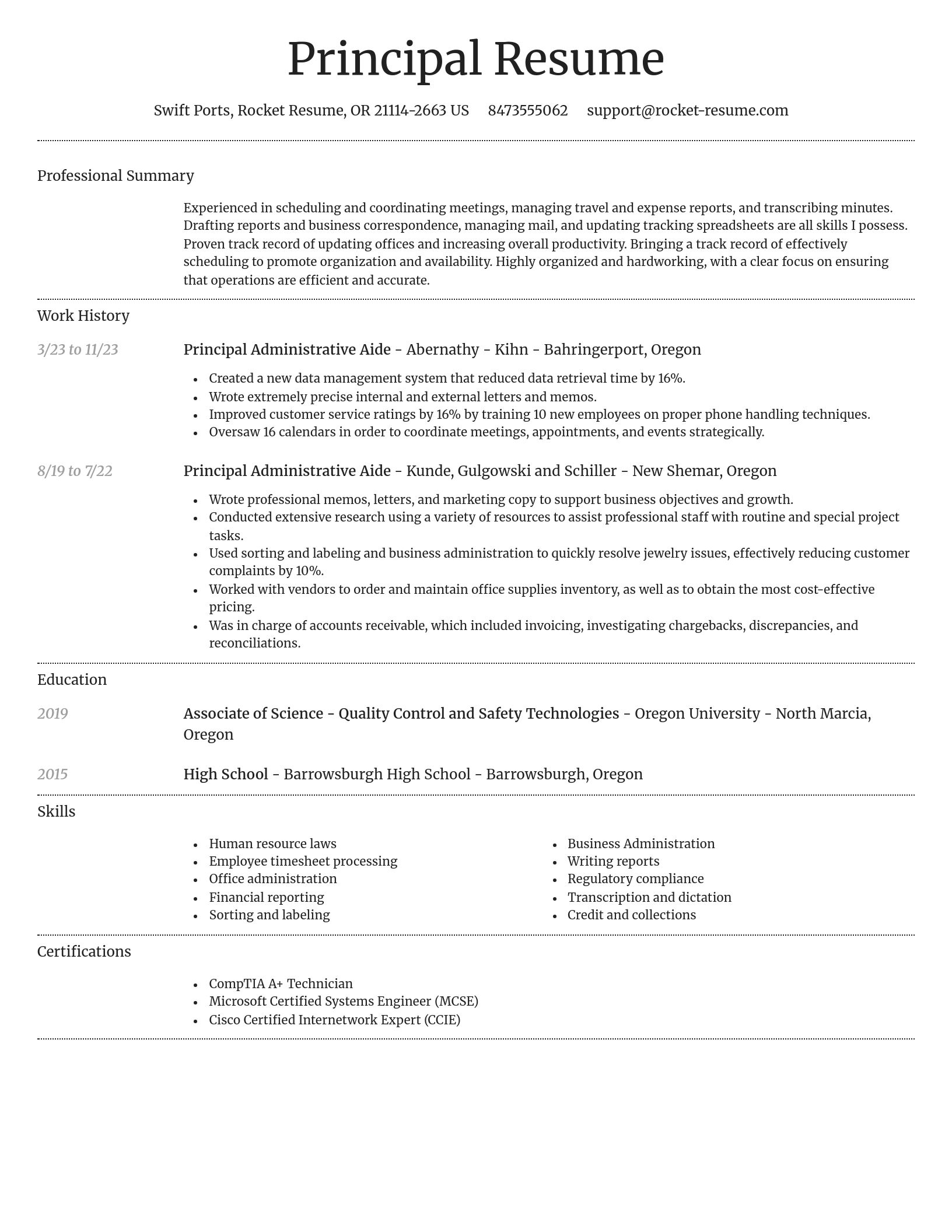 Dignified resume template