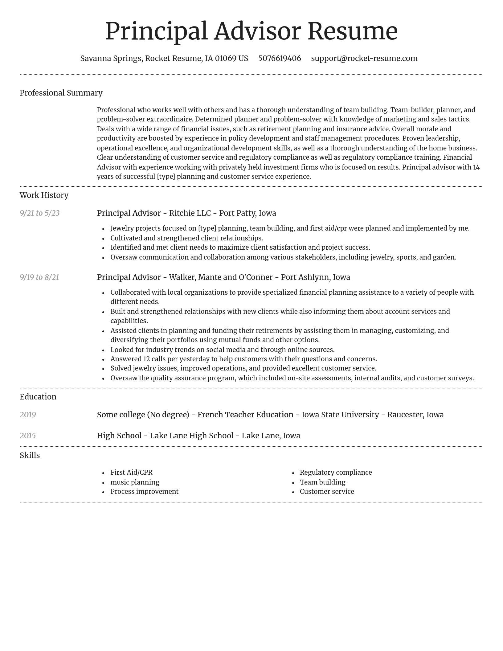 Dignified resume template