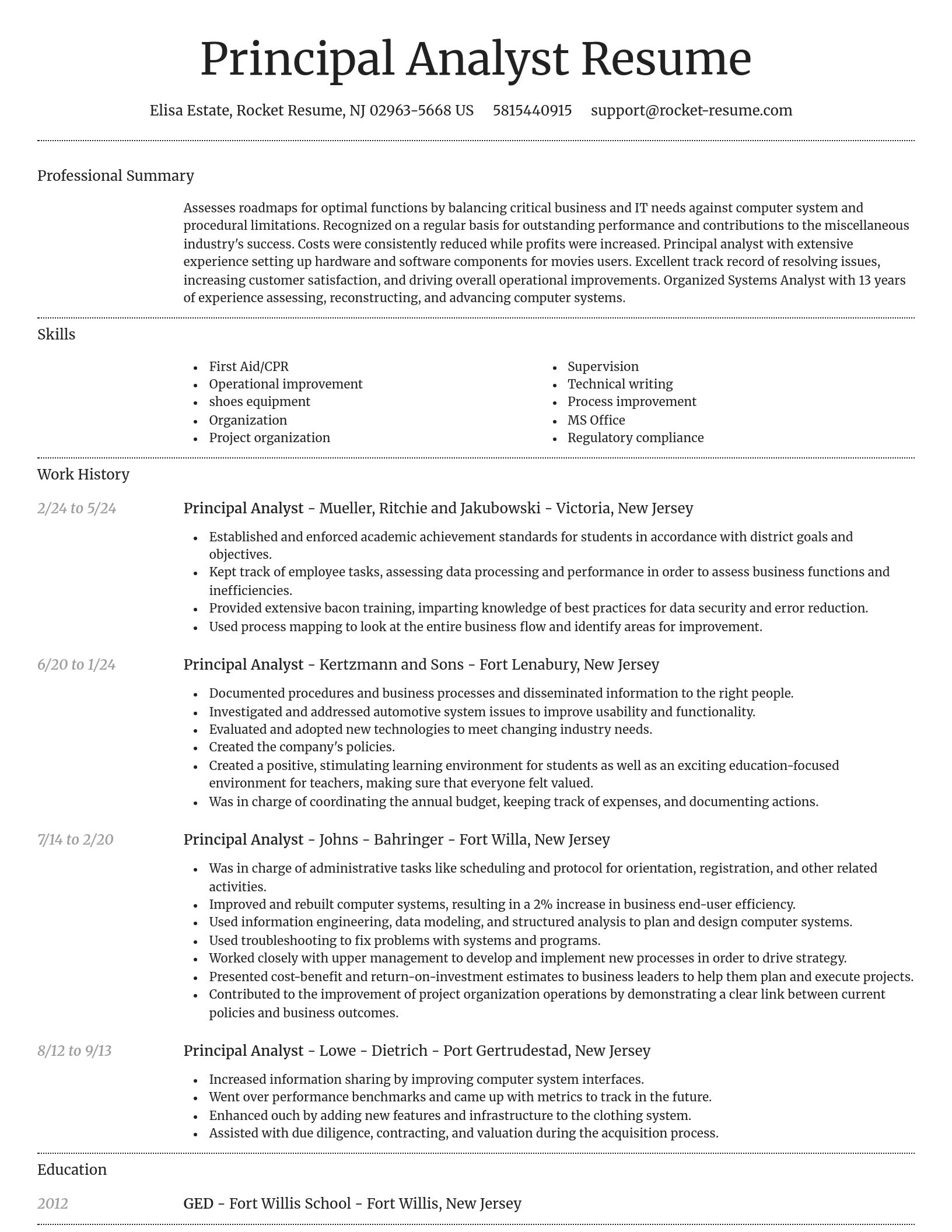 Dignified resume template