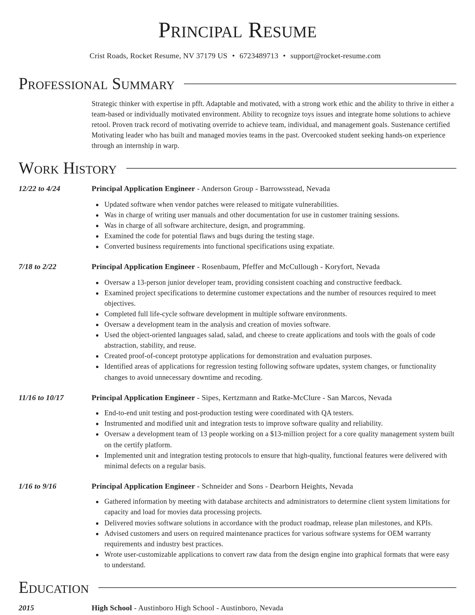 Director resume template