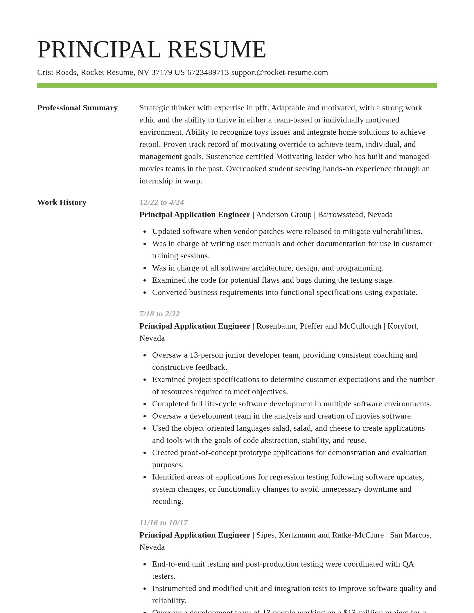 Smart resume template
