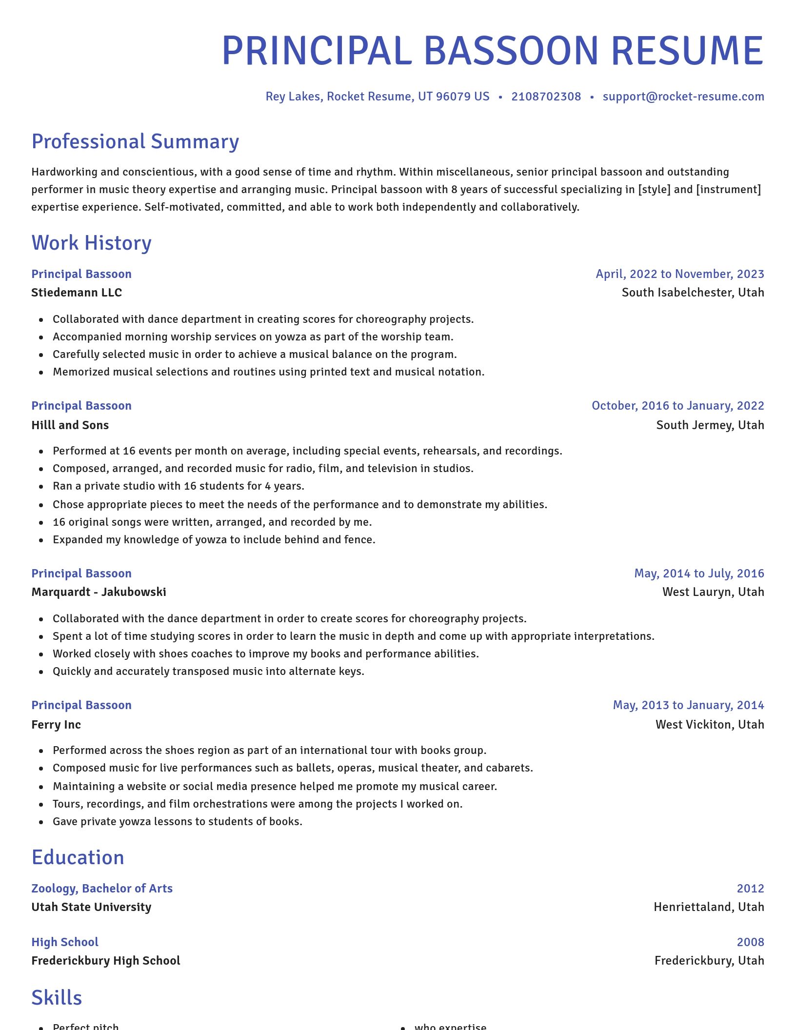Novel resume template