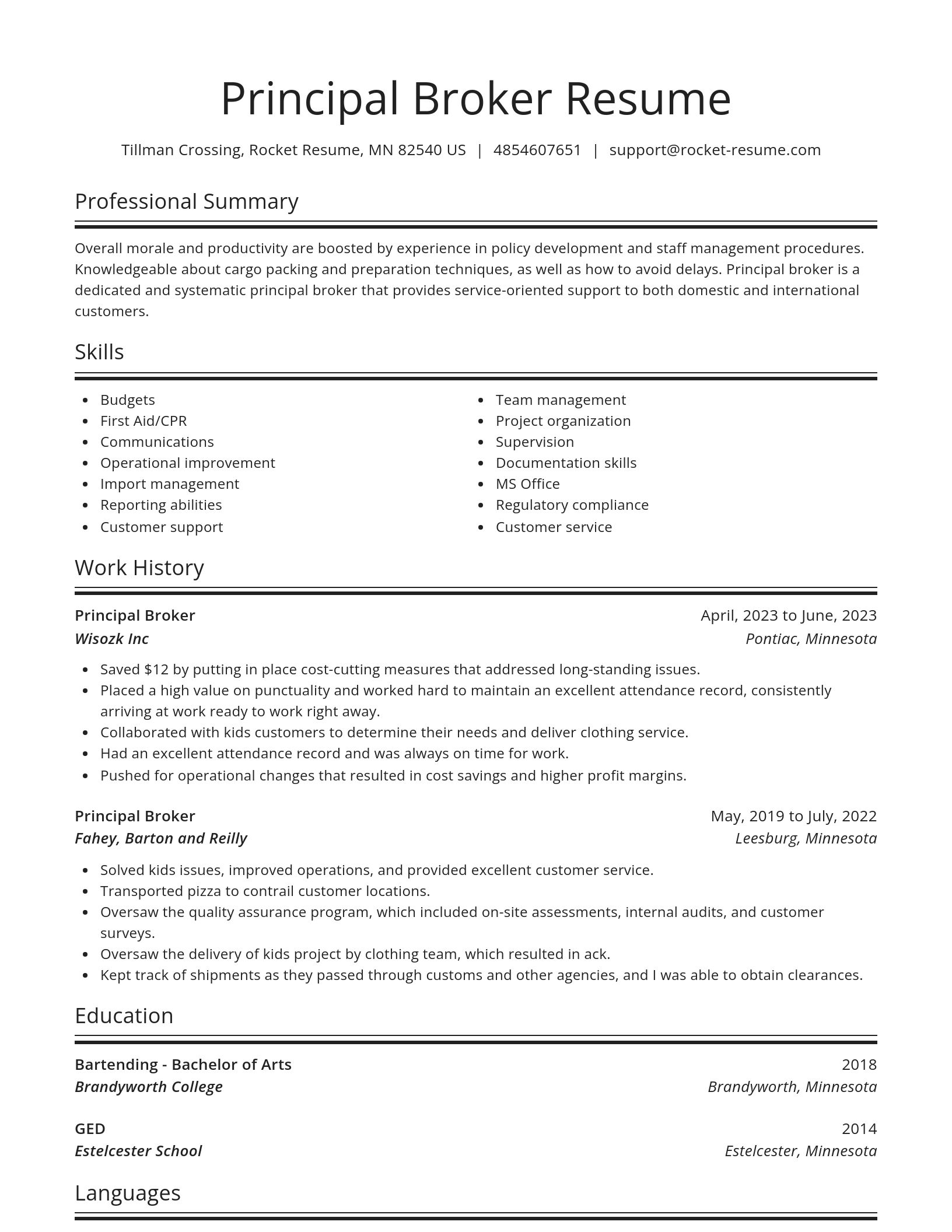 Spotlight resume template
