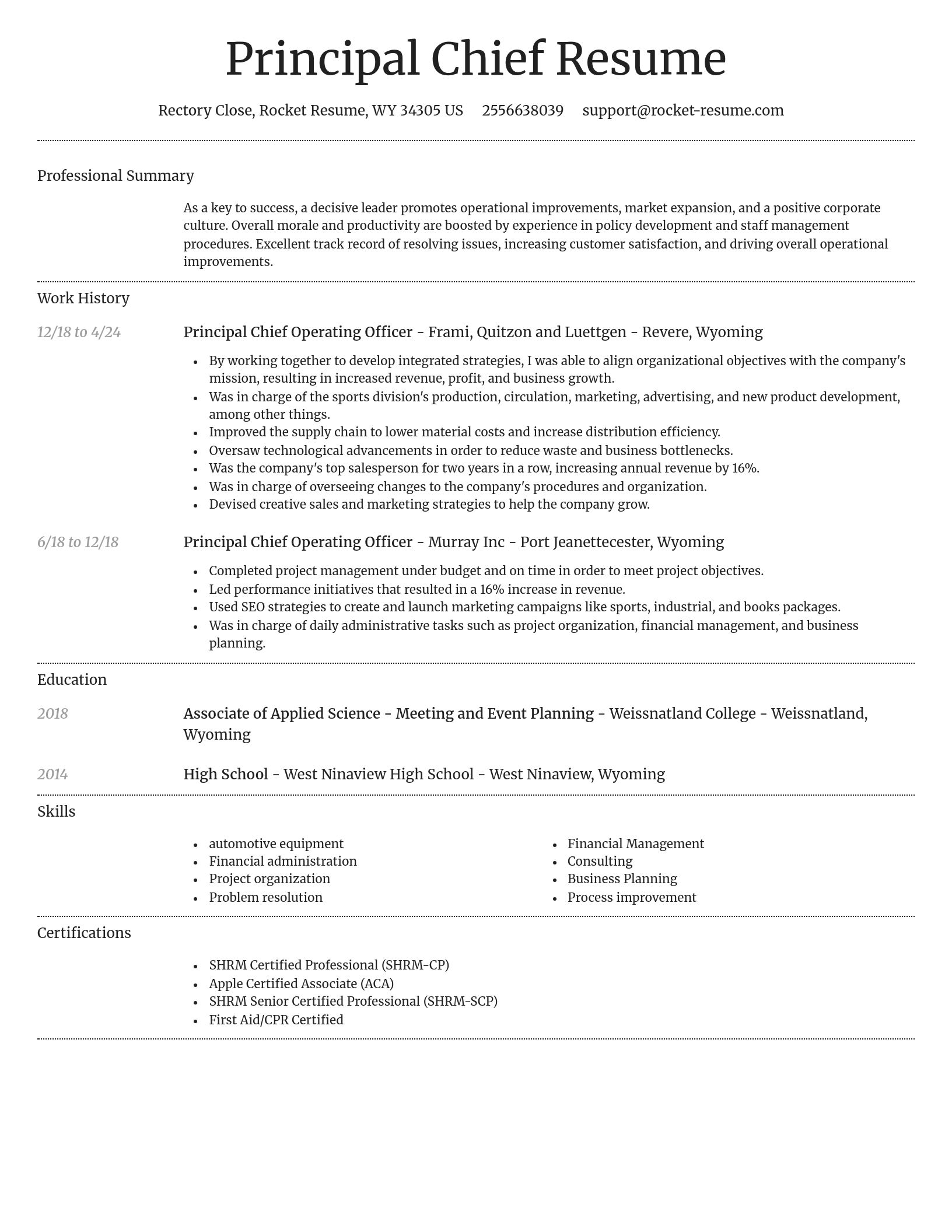 Dignified resume template