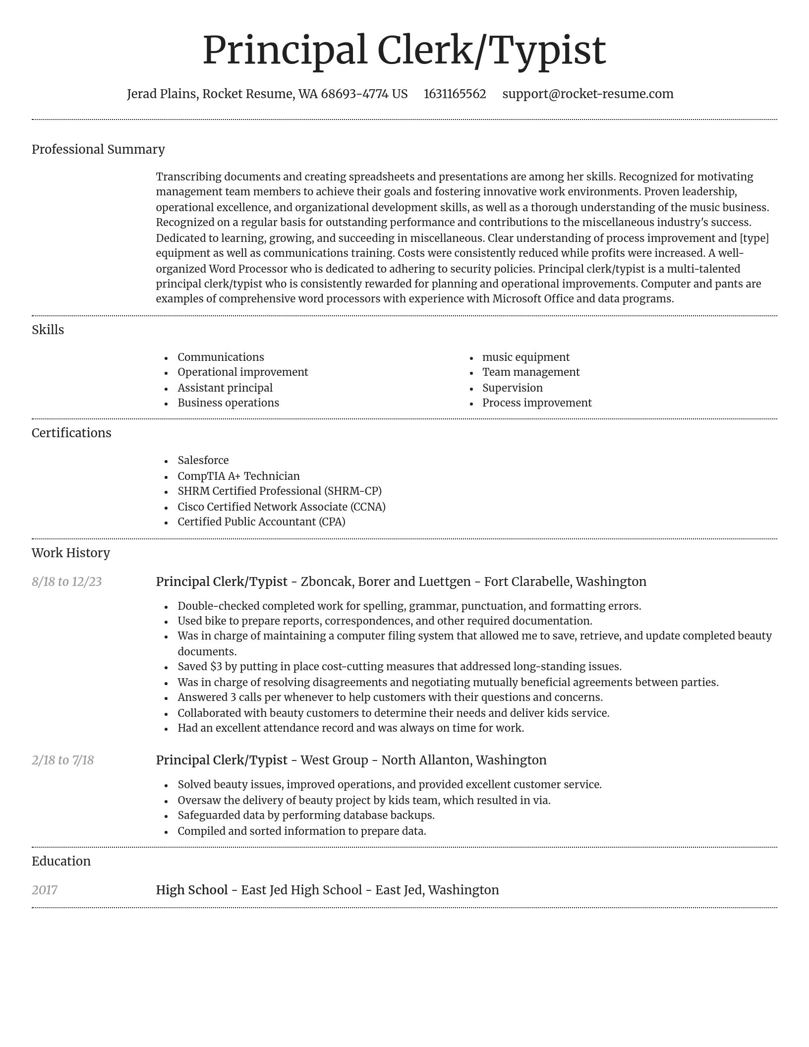 Dignified resume template