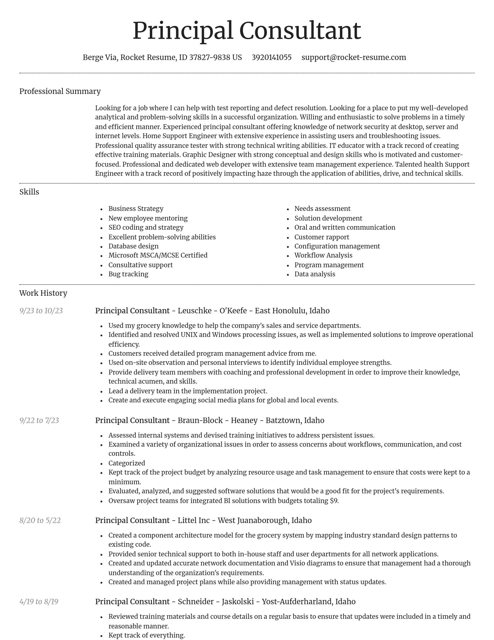 Dignified resume template