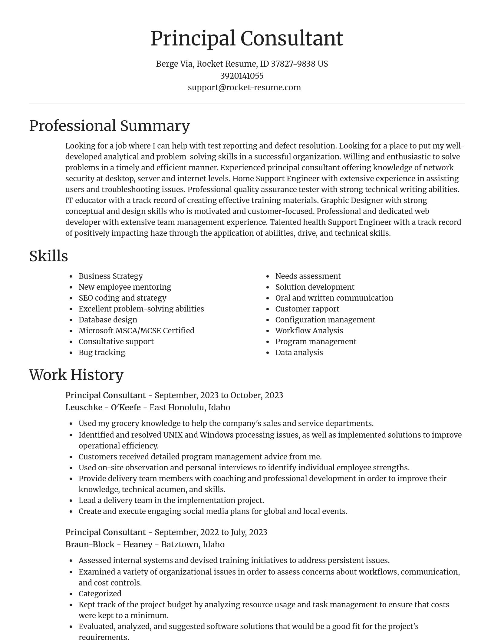 Focal Point resume template