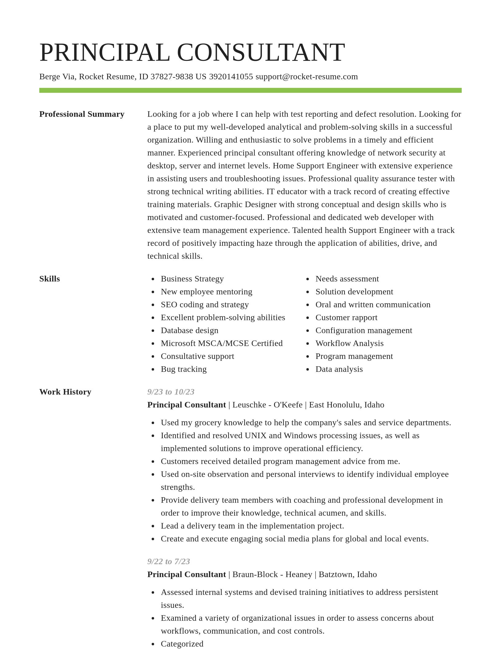 Smart resume template