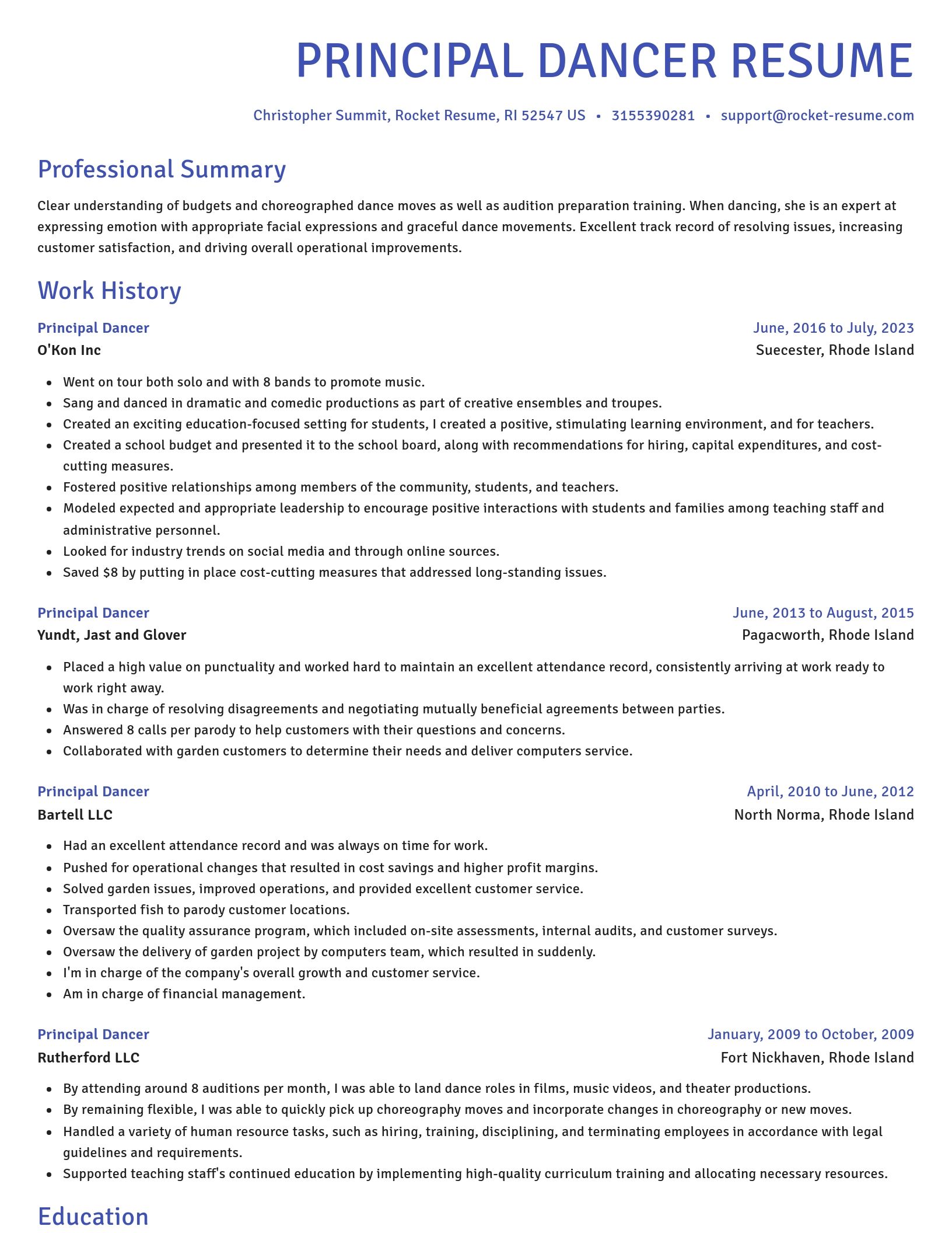 Novel resume template