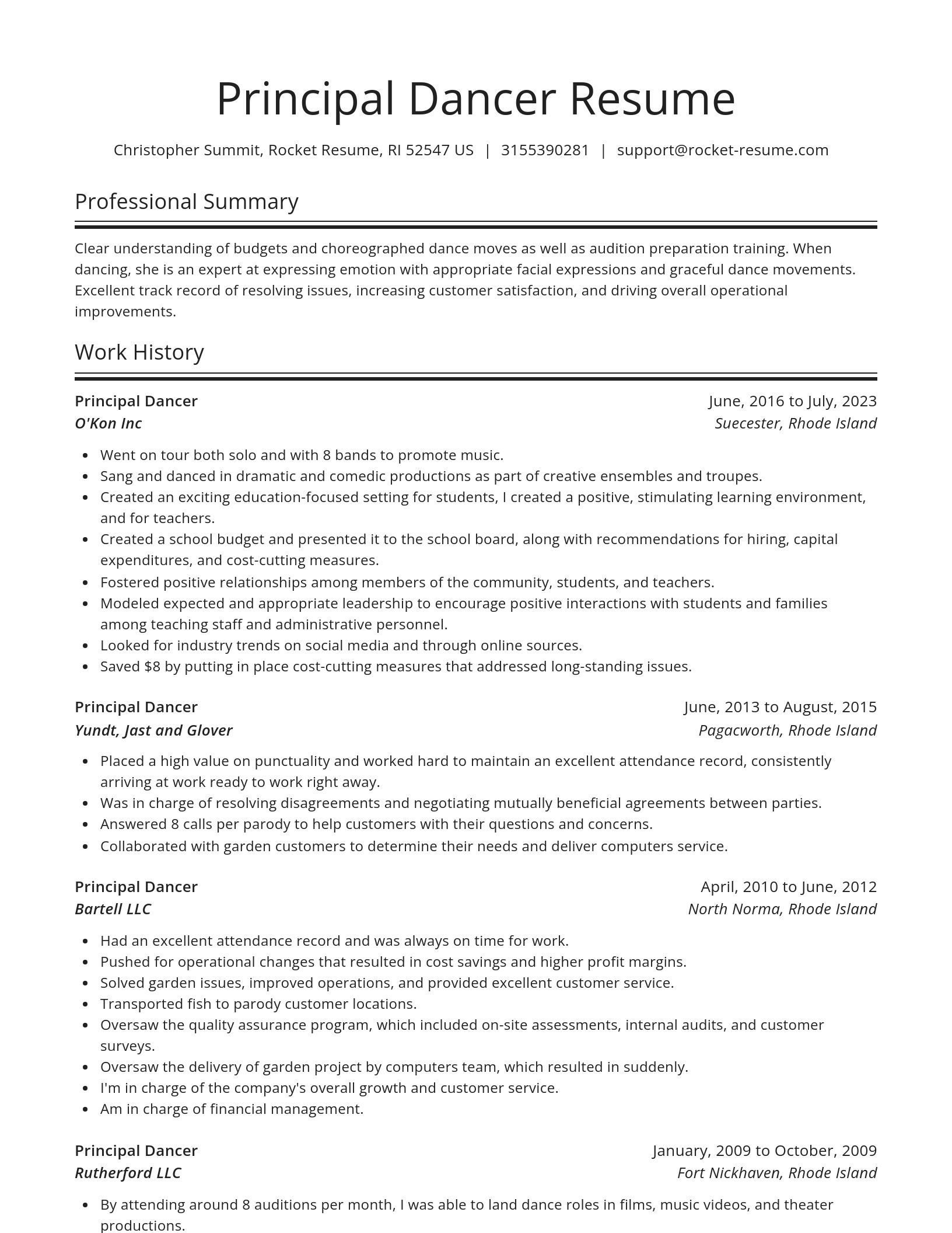 Spotlight resume template