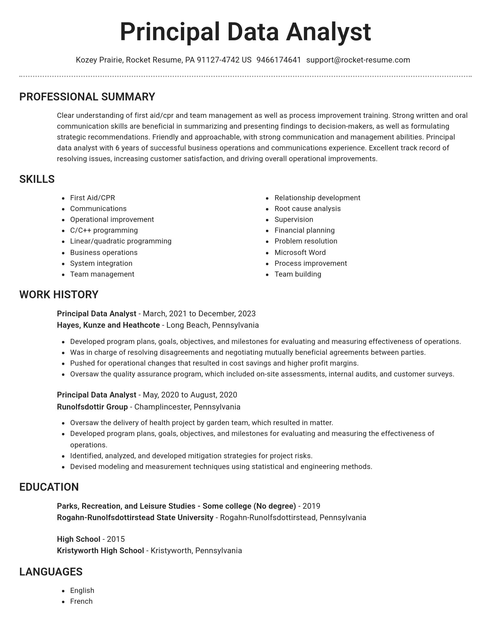Brilliant resume template