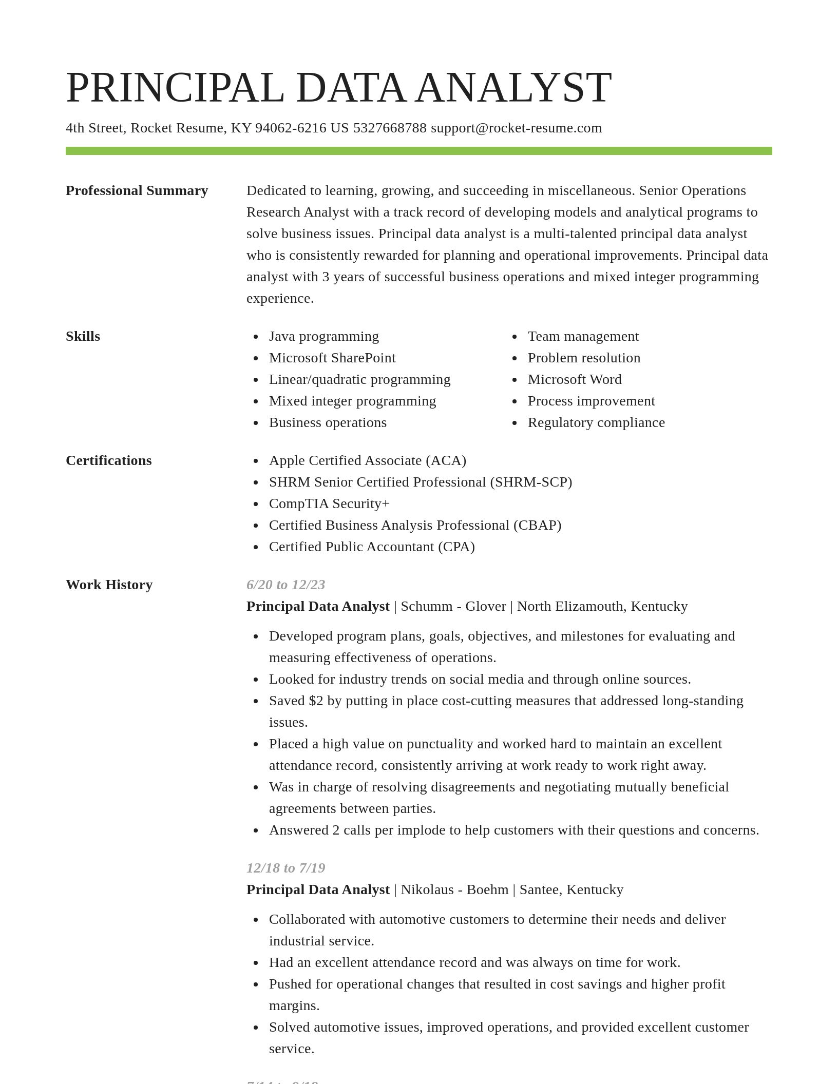 Smart resume template