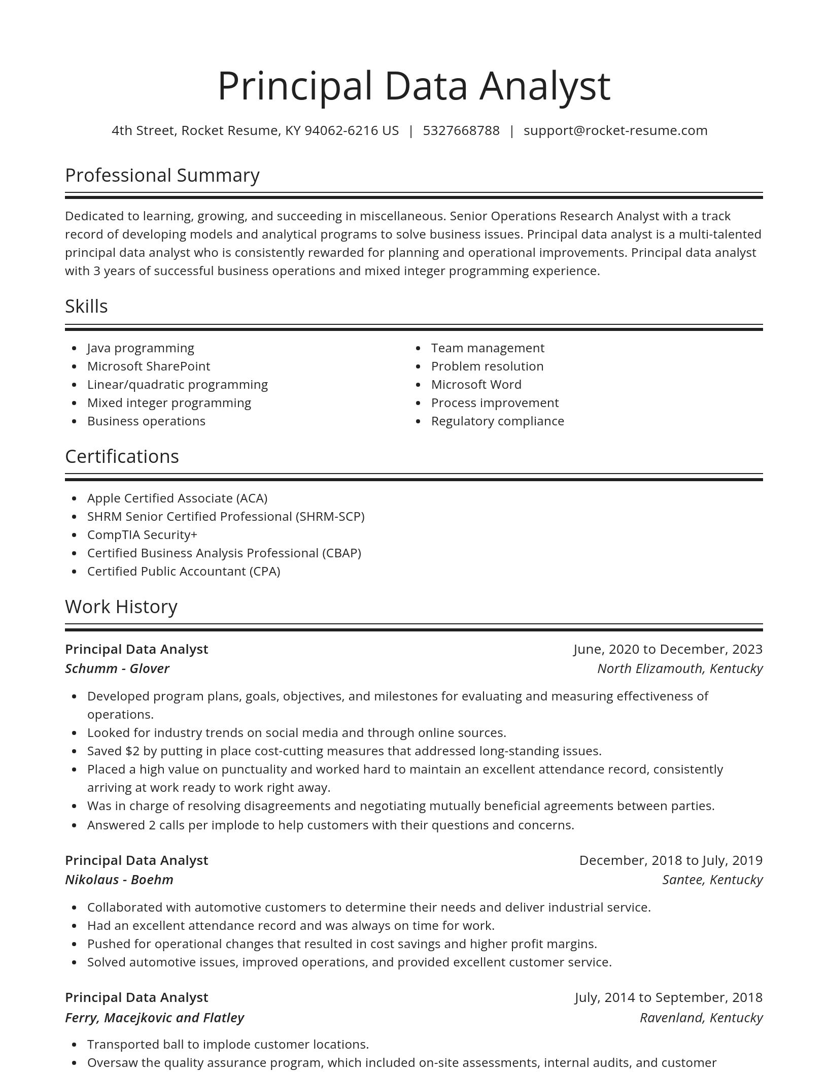 Spotlight resume template