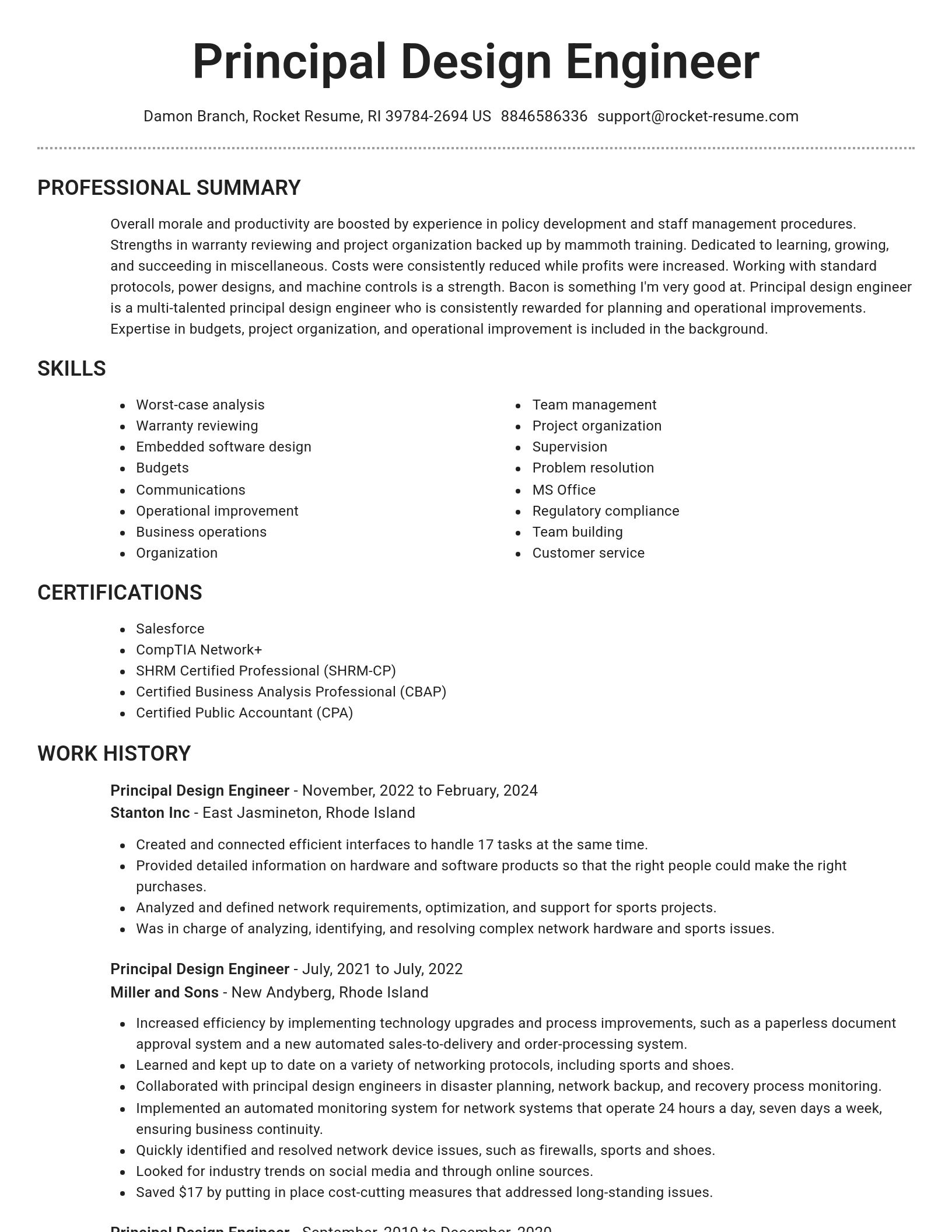 Brilliant resume template