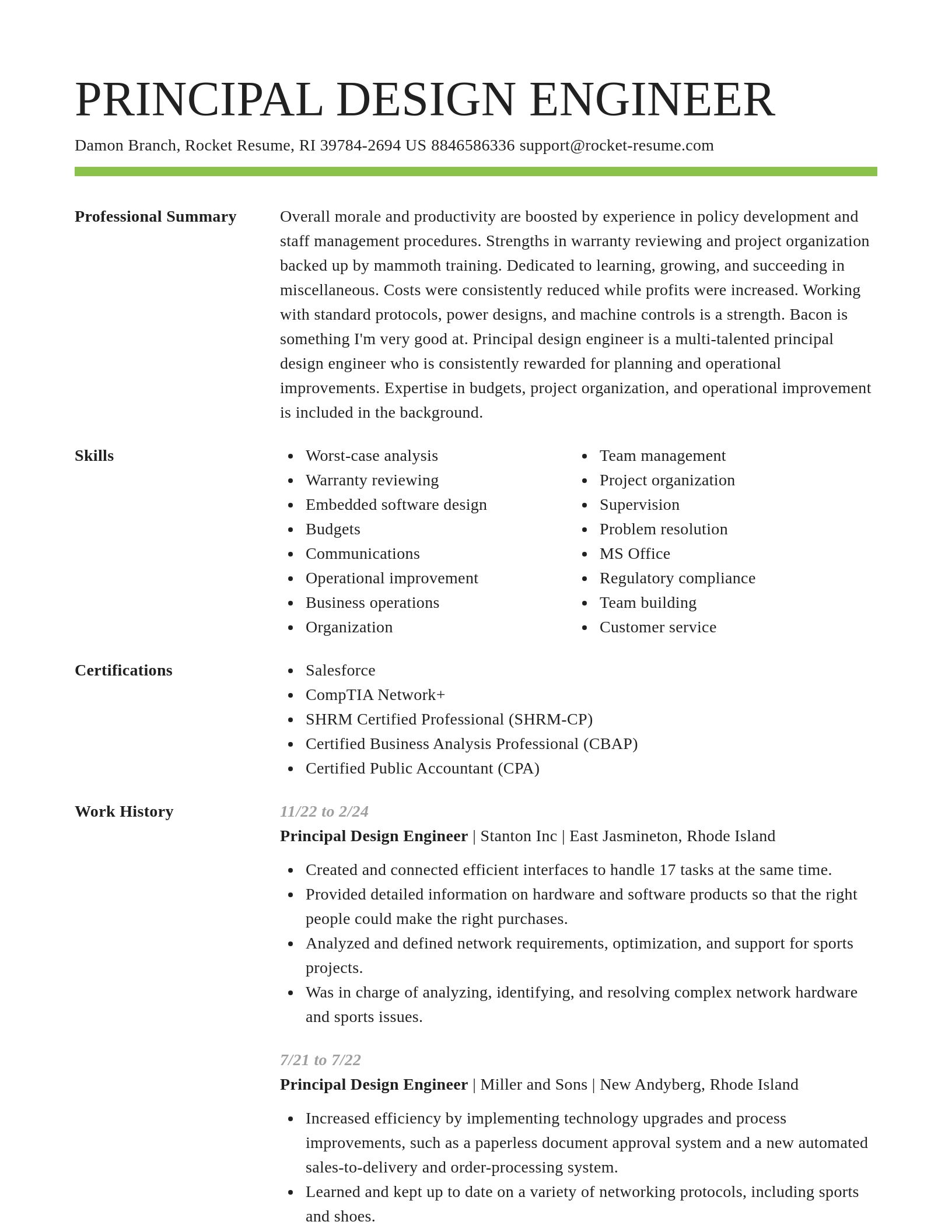 Smart resume template