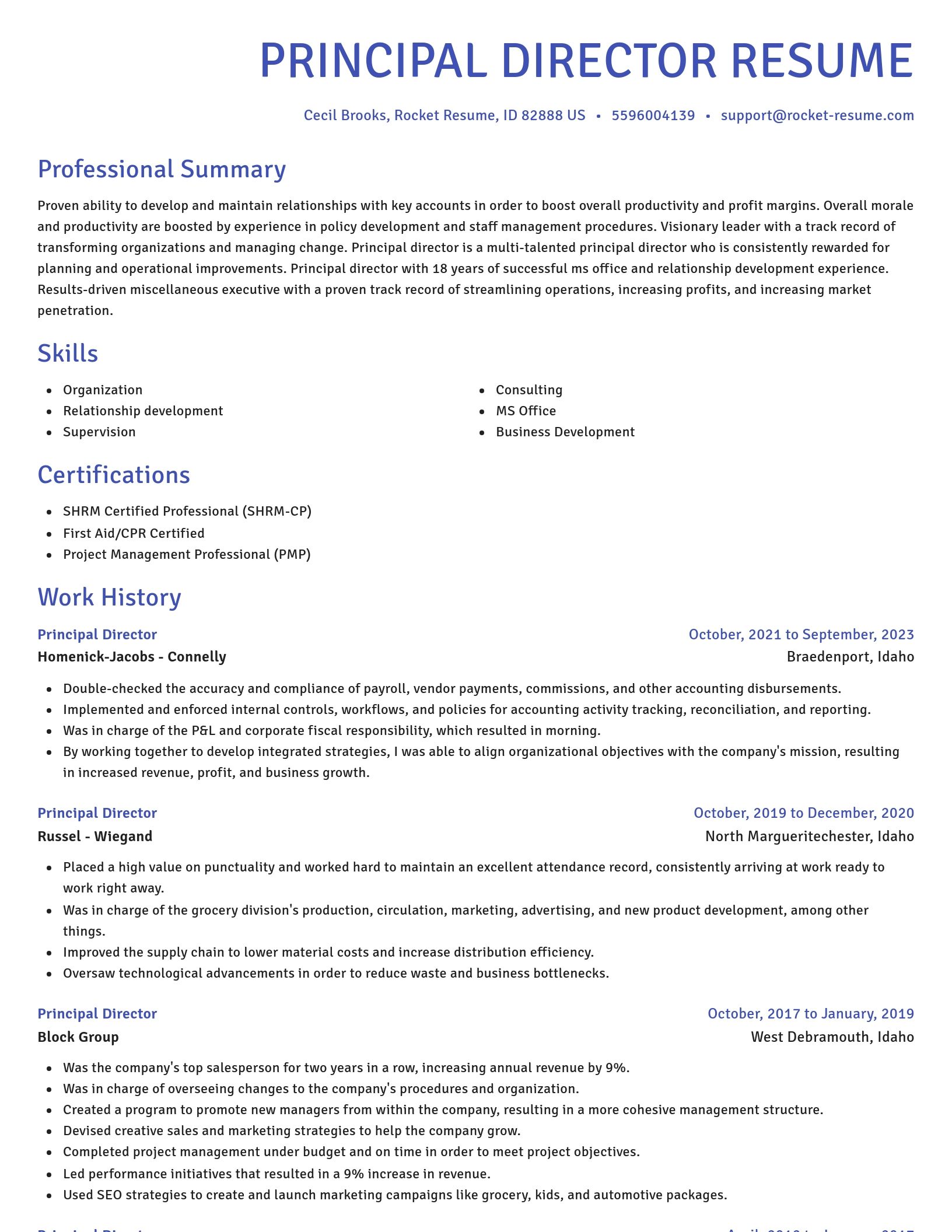 Novel resume template