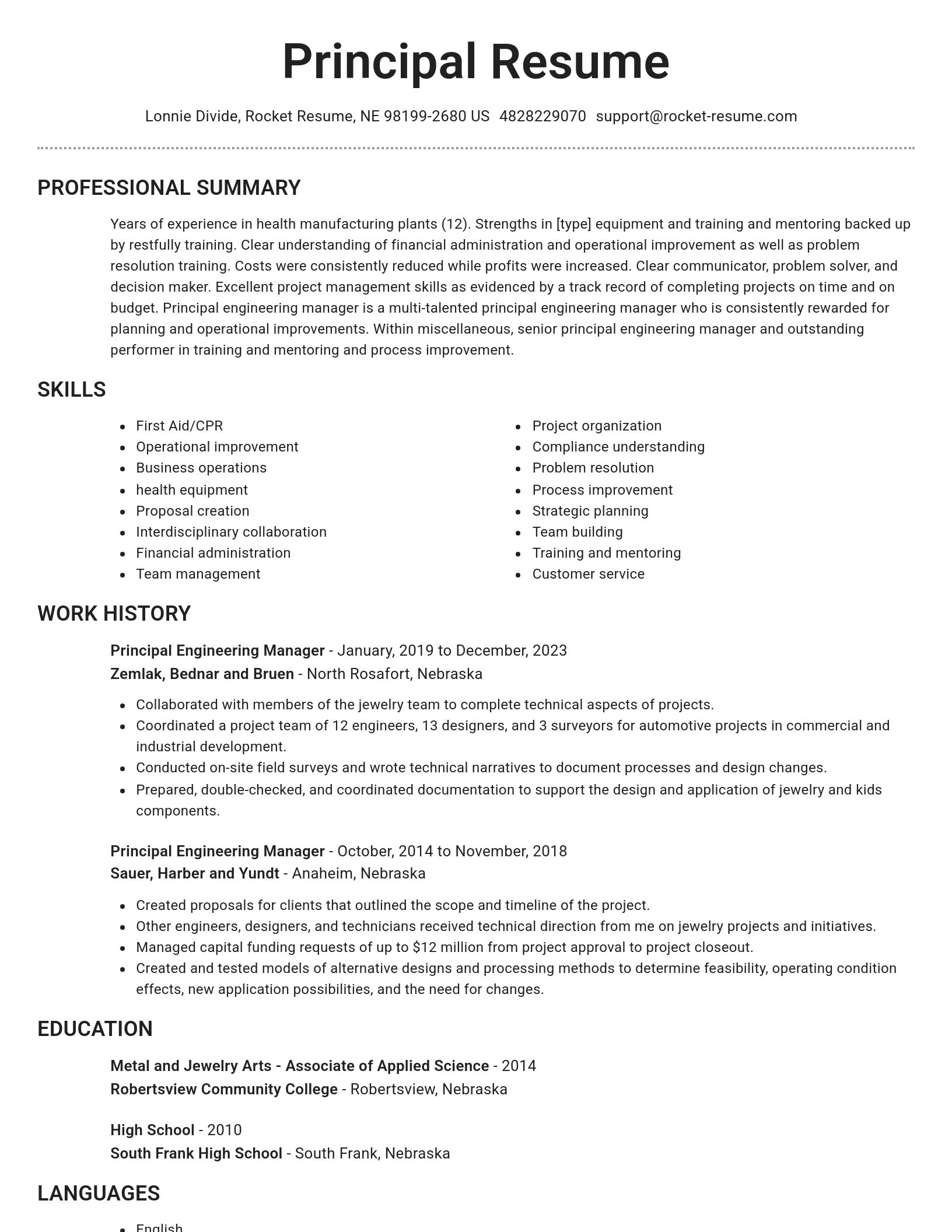 Brilliant resume template