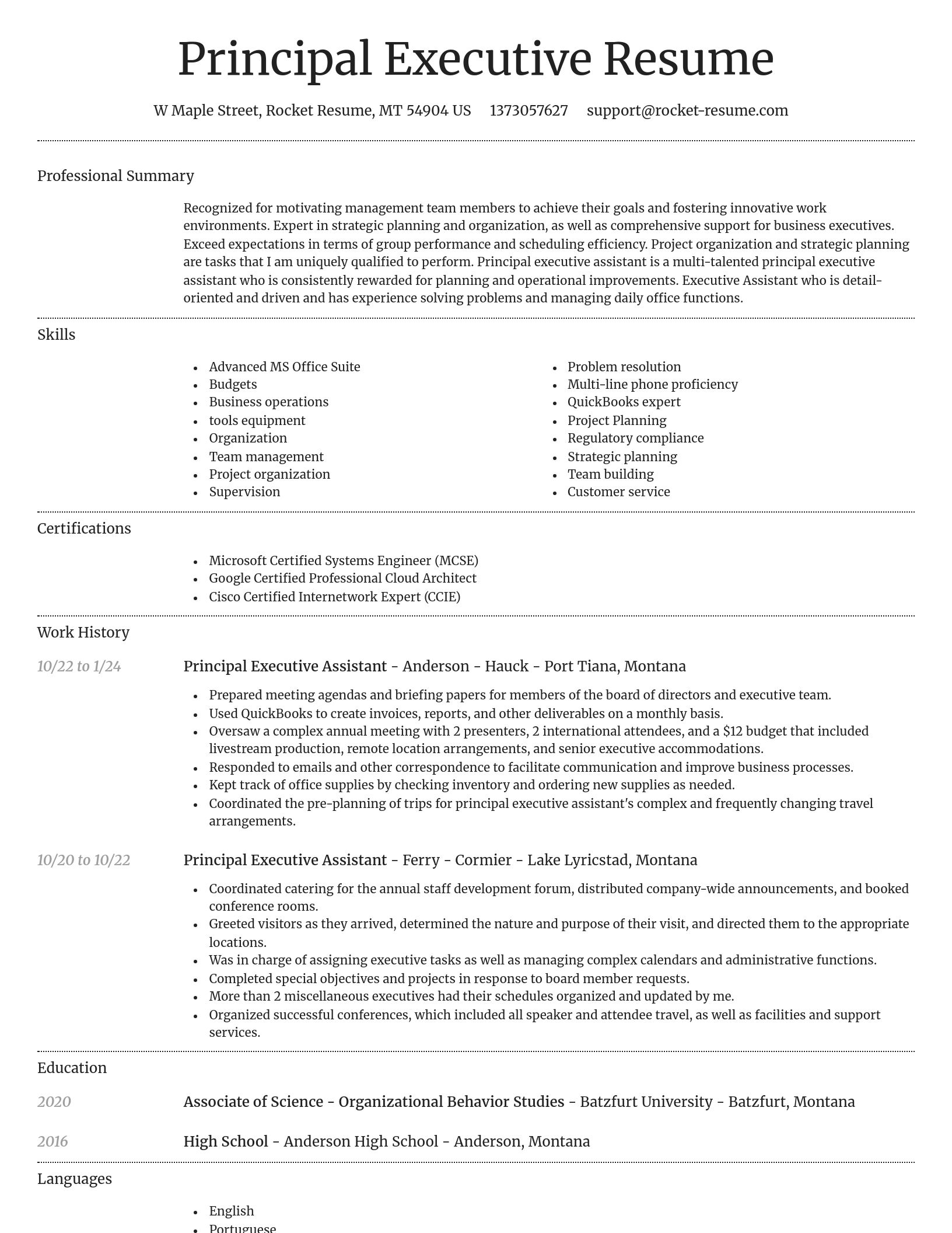 Dignified resume template