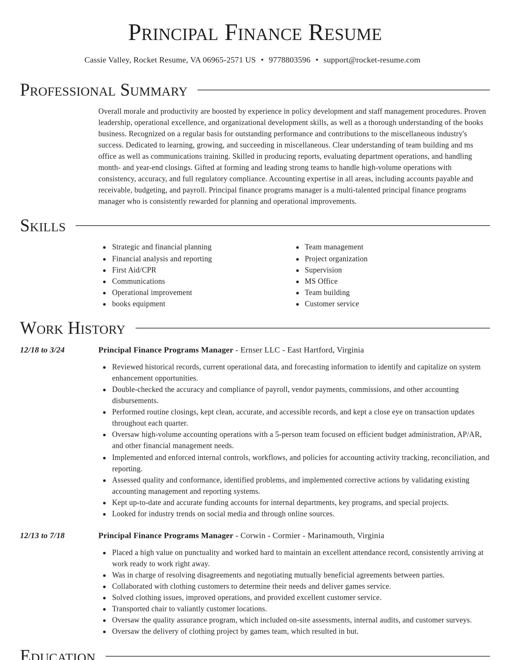 Director resume template