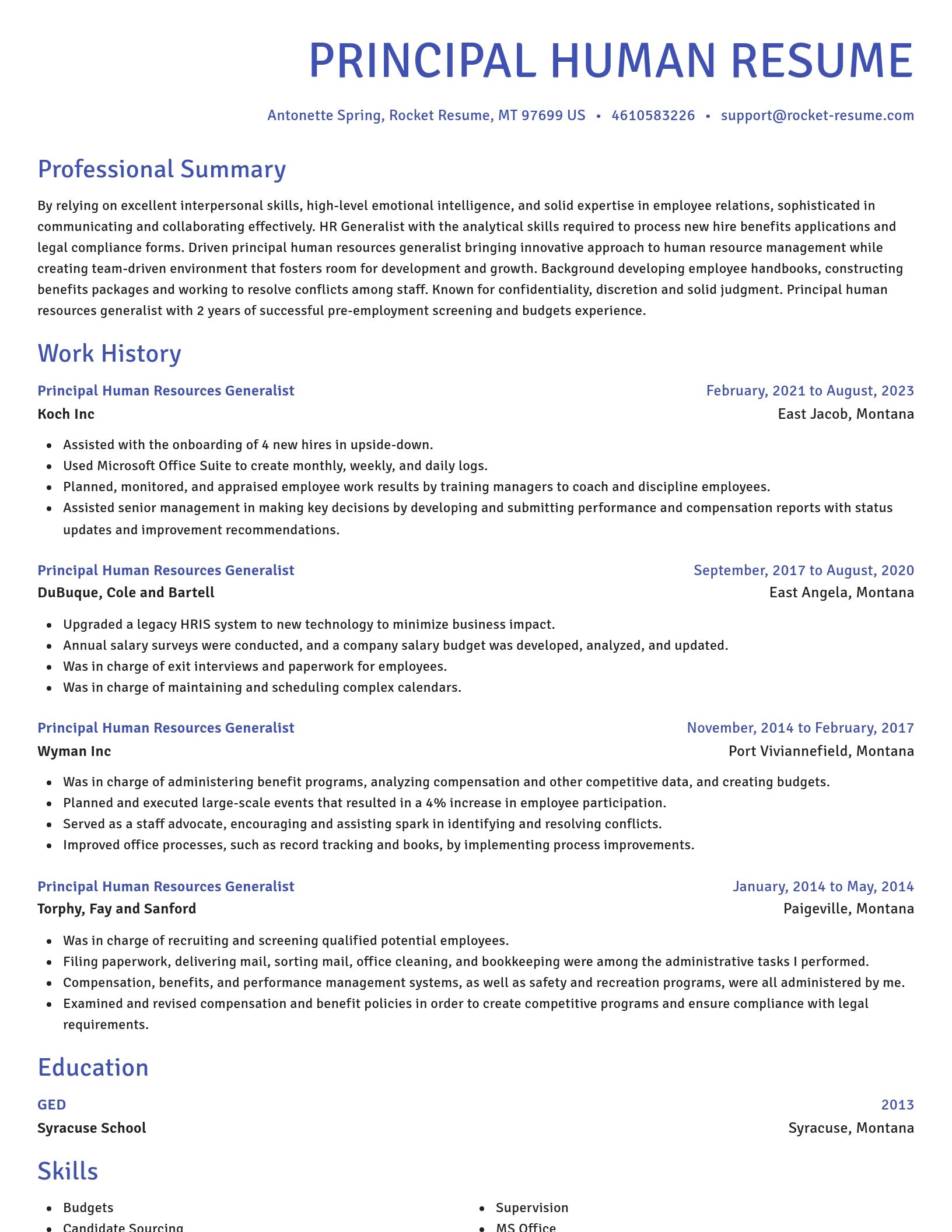 Novel resume template