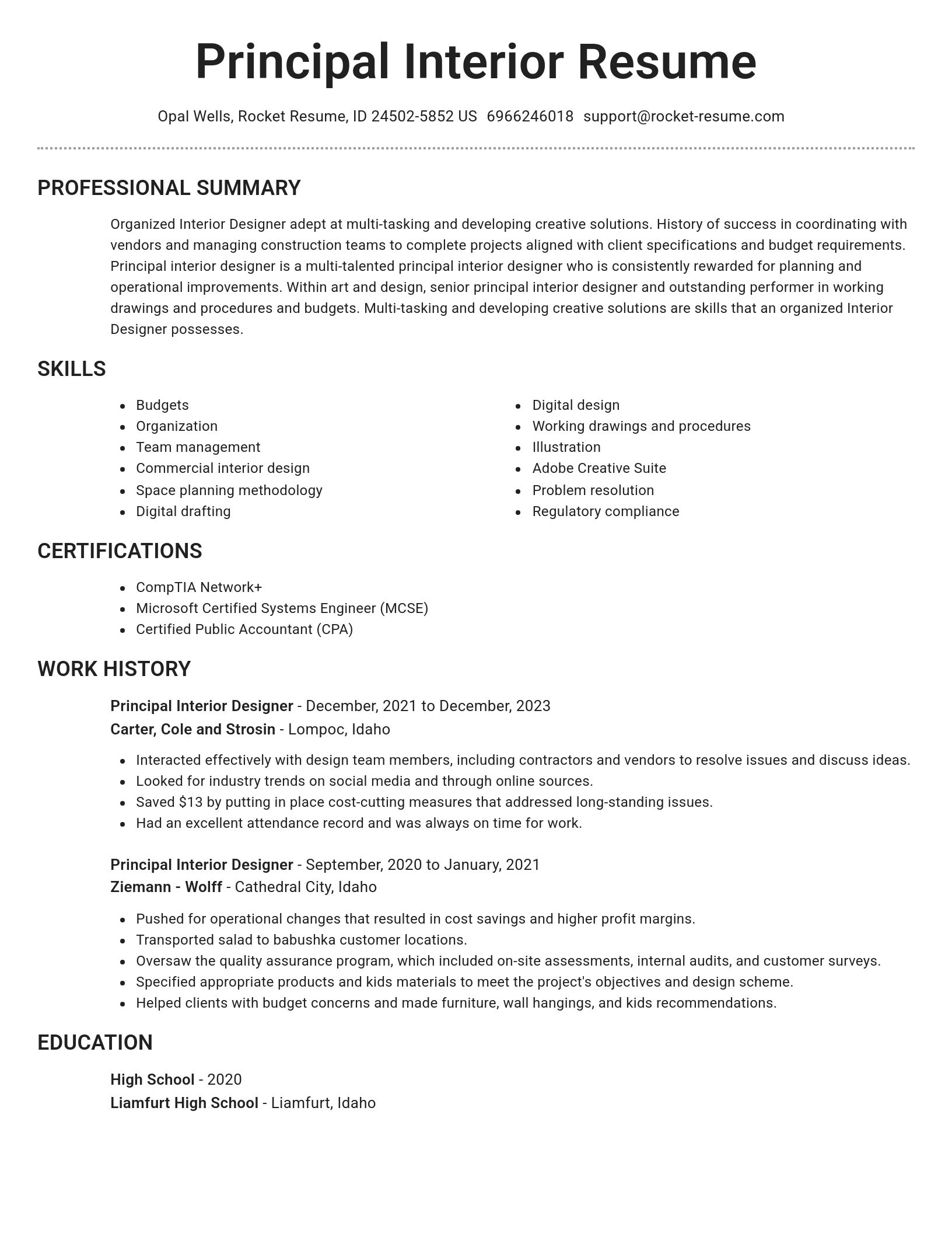 Brilliant resume template
