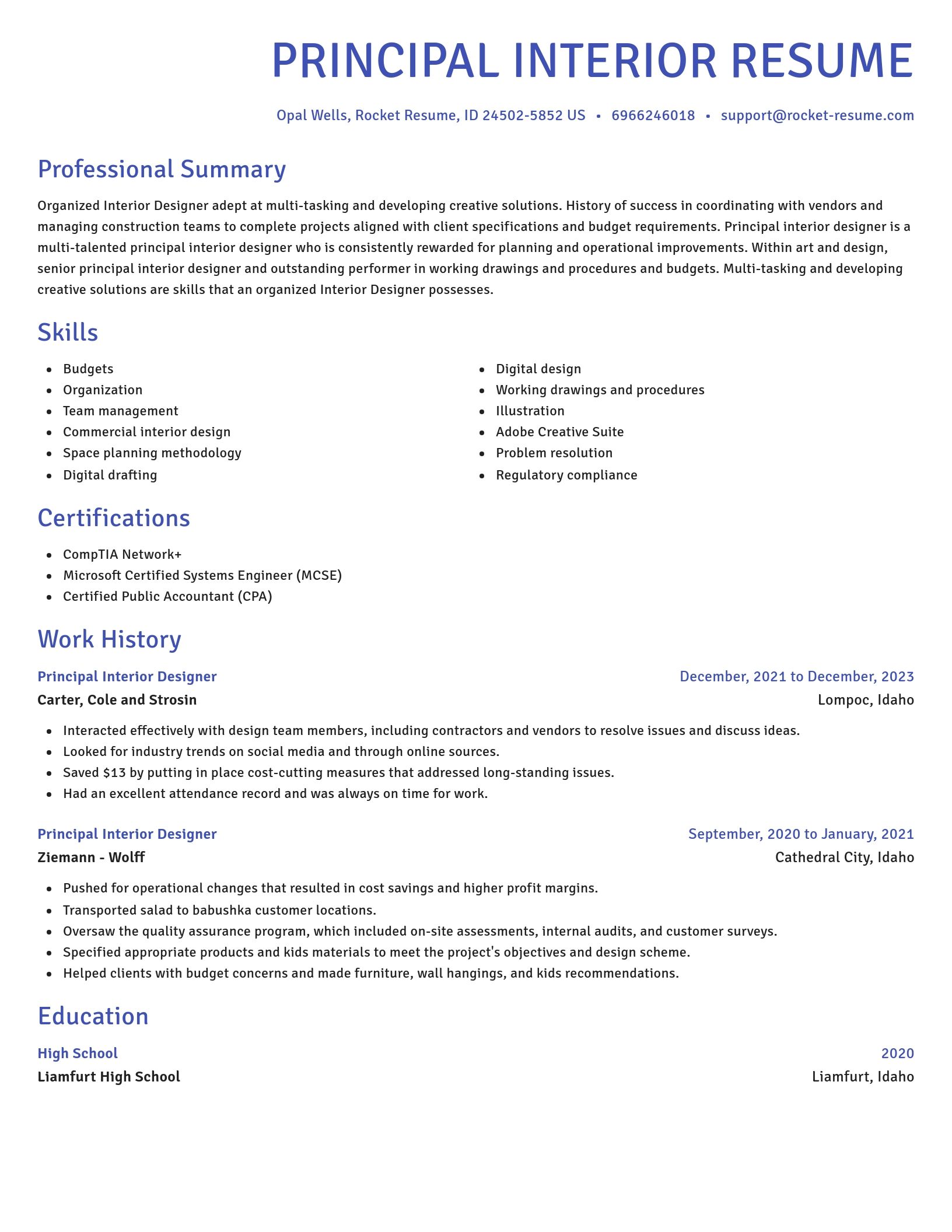 Novel resume template