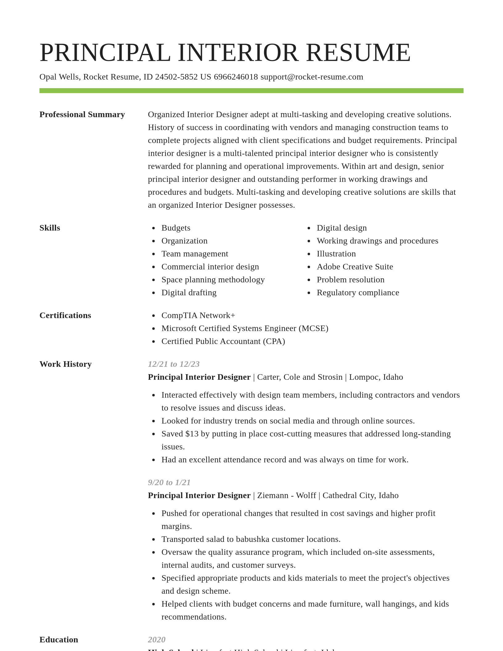 Smart resume template