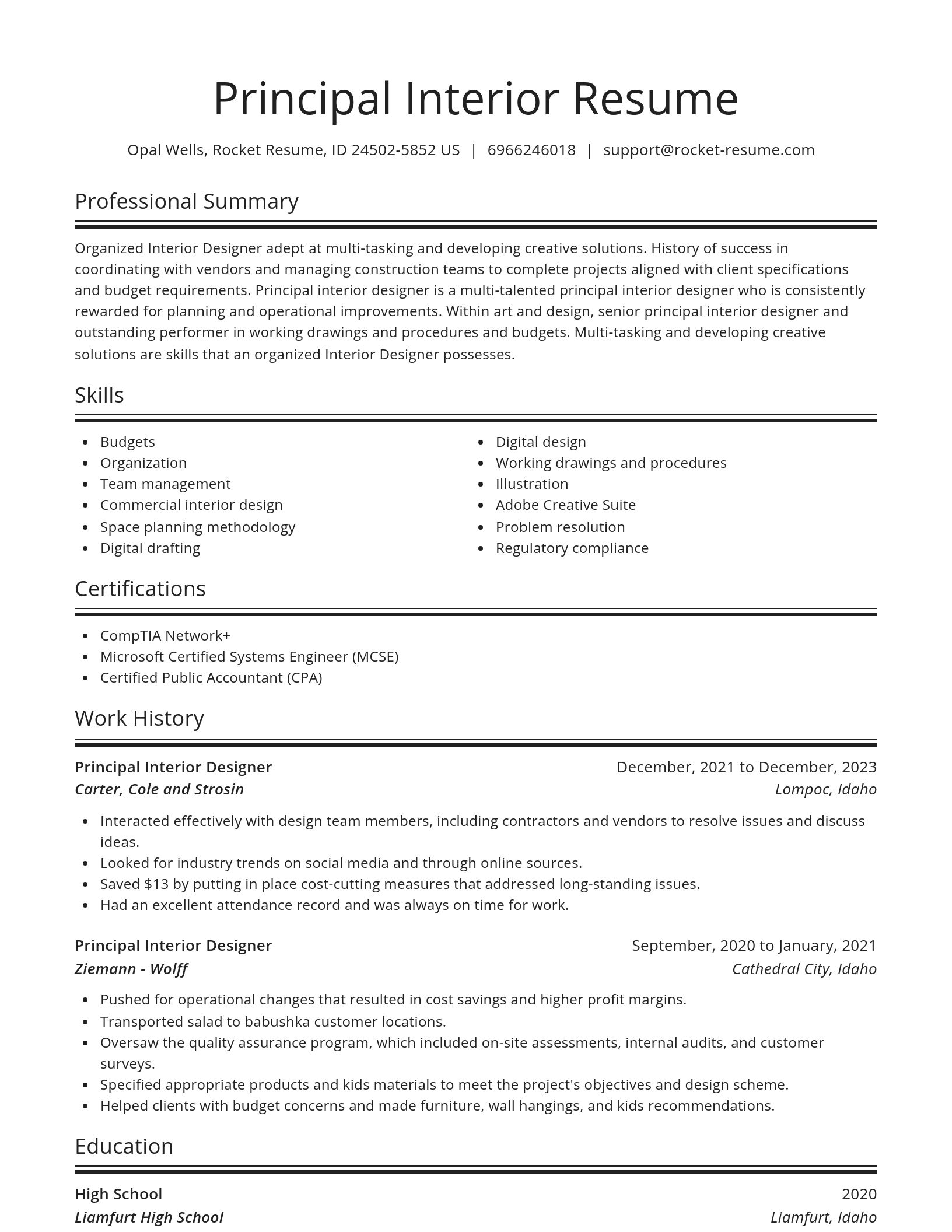 Spotlight resume template