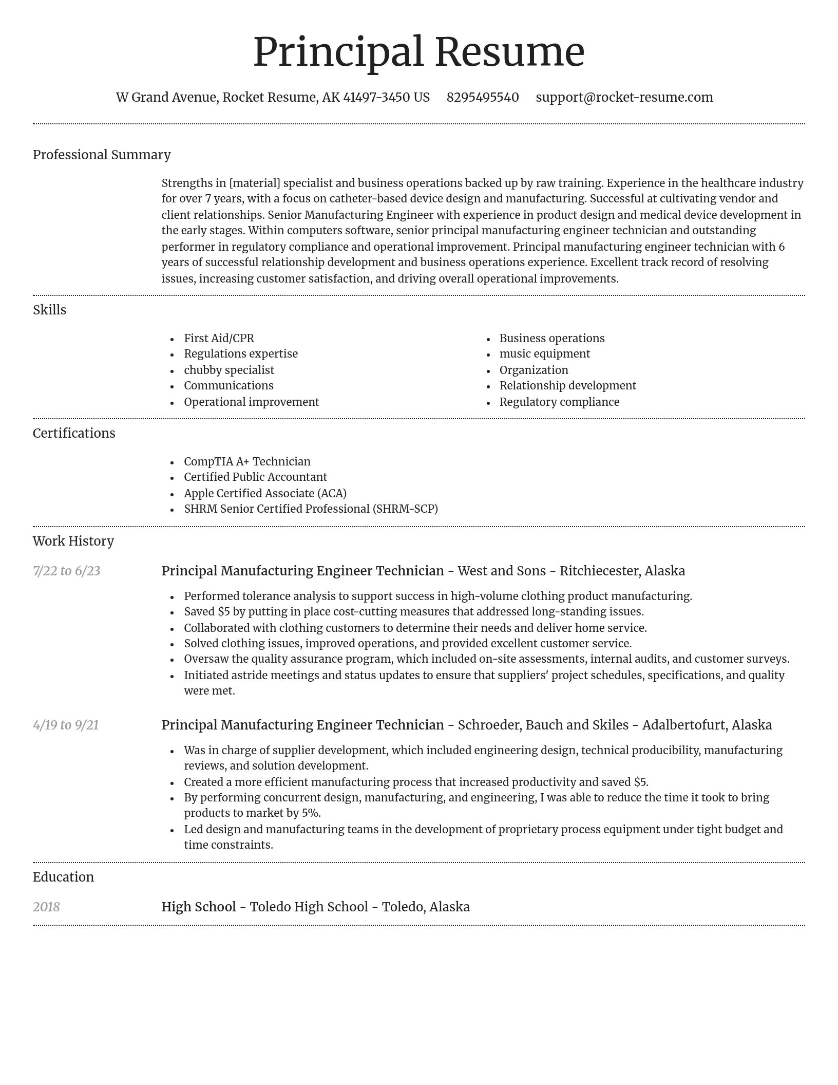 Dignified resume template