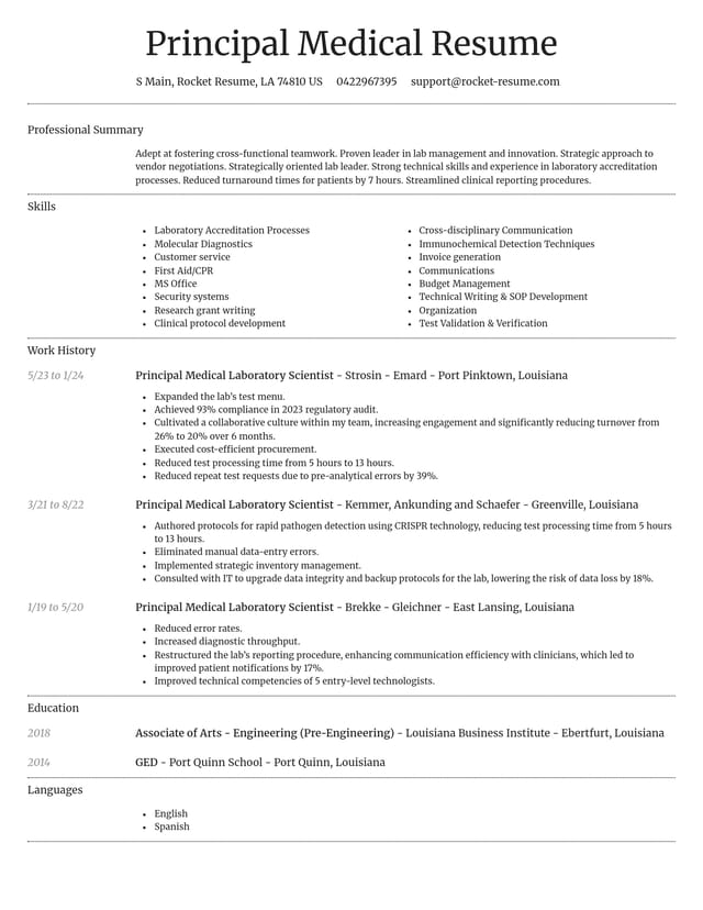 Dignified resume template