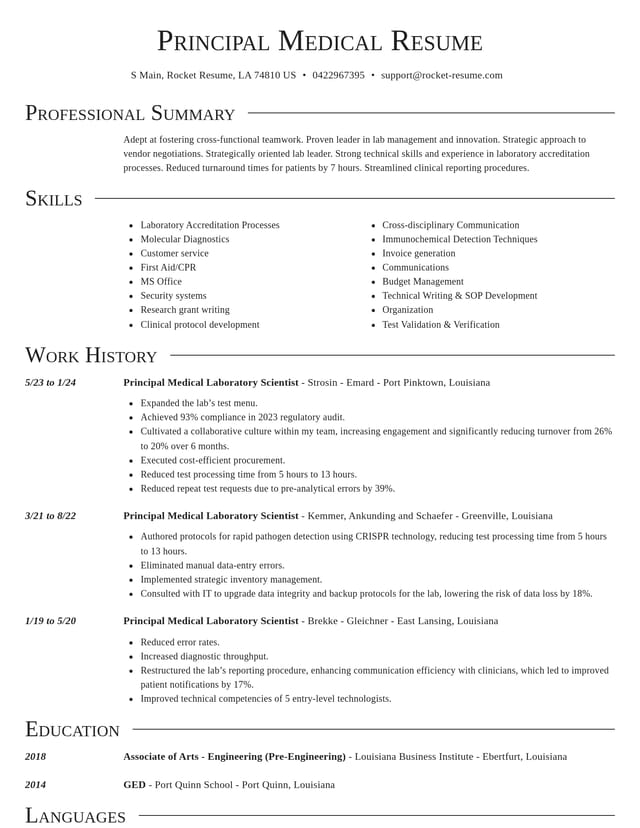 Director resume template