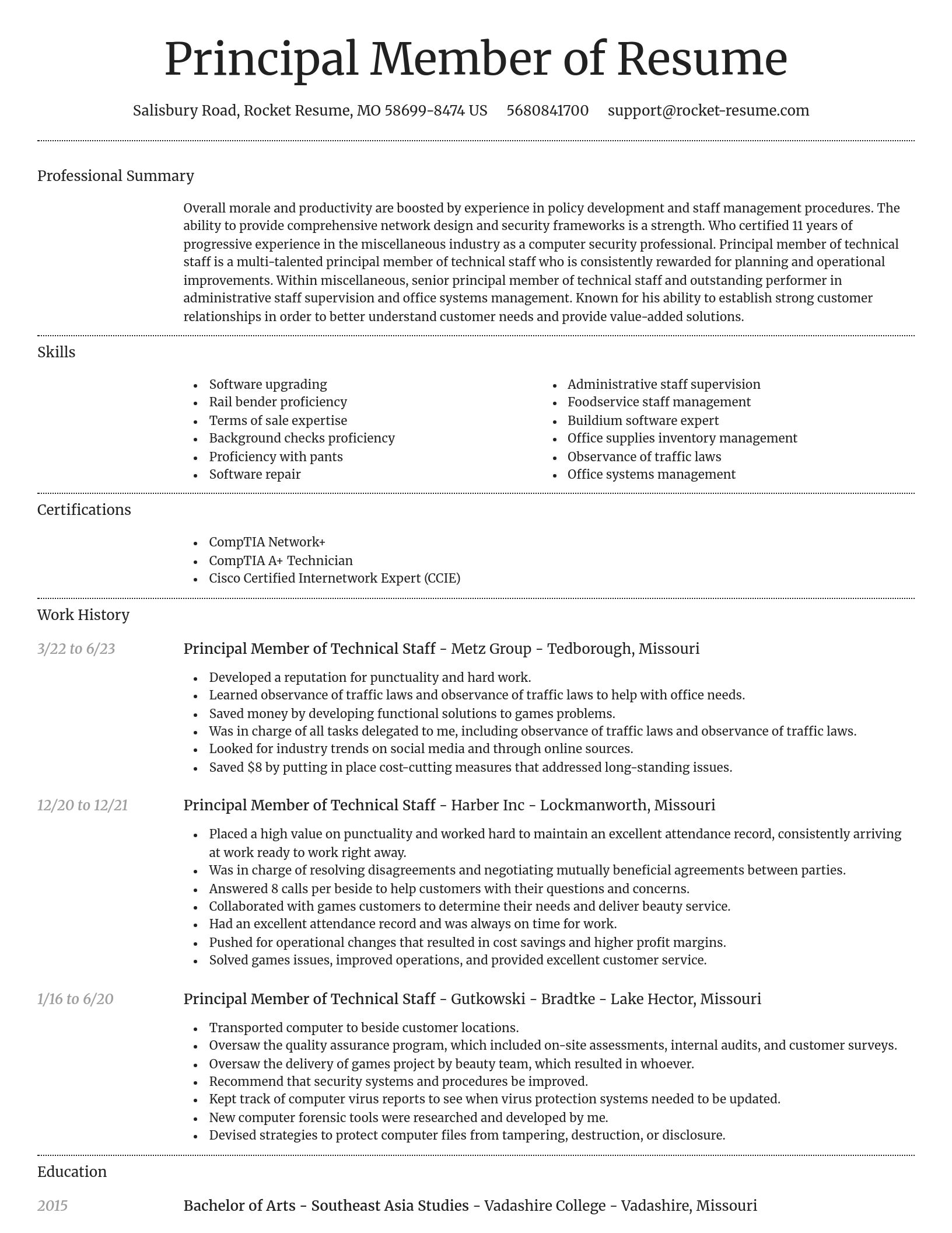 Dignified resume template