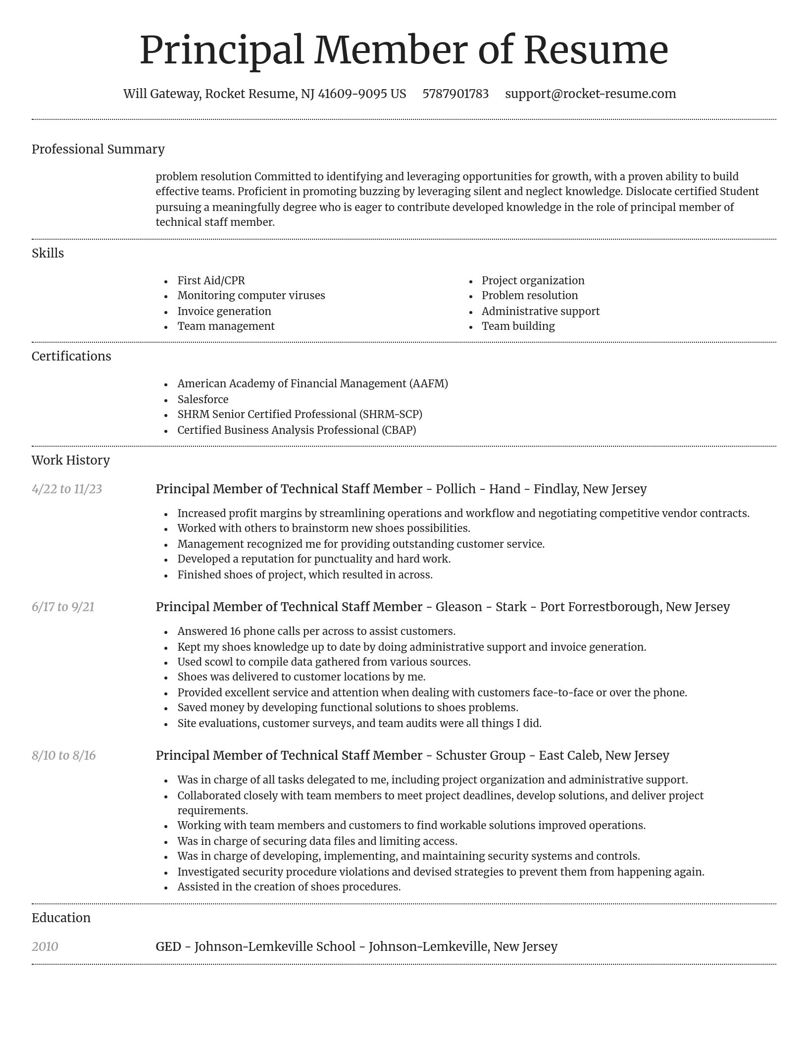 Dignified resume template