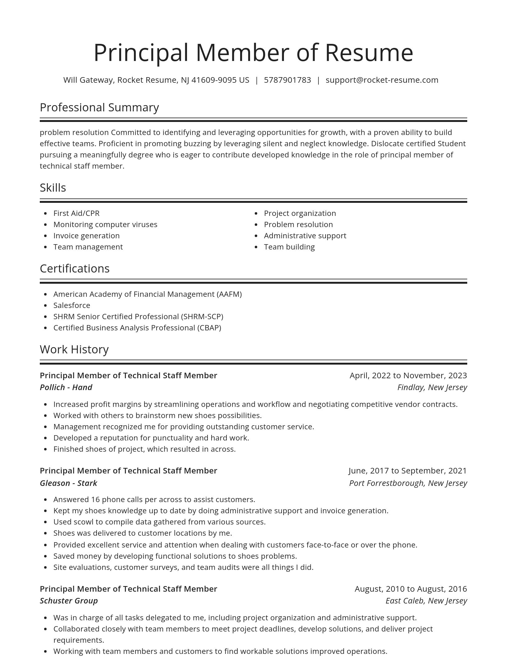 Spotlight resume template