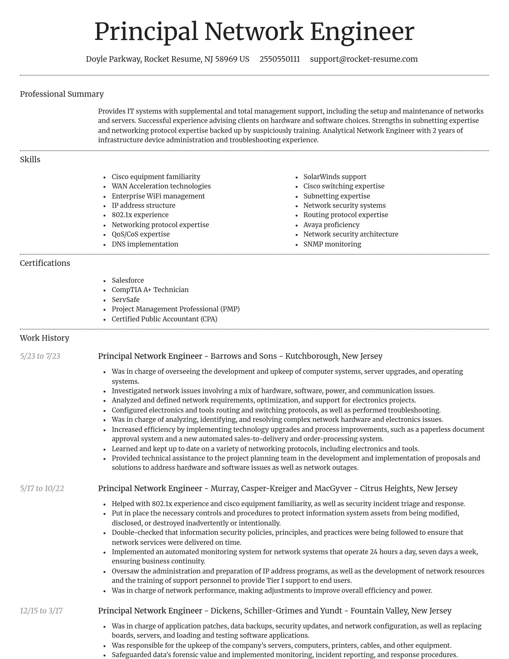 Dignified resume template