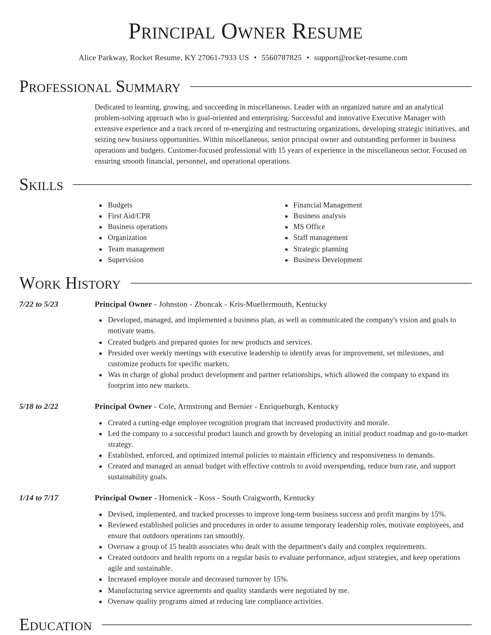 Director resume template