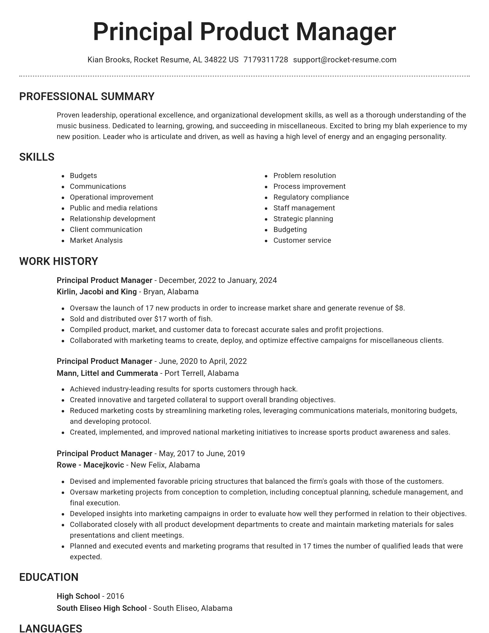 Brilliant resume template