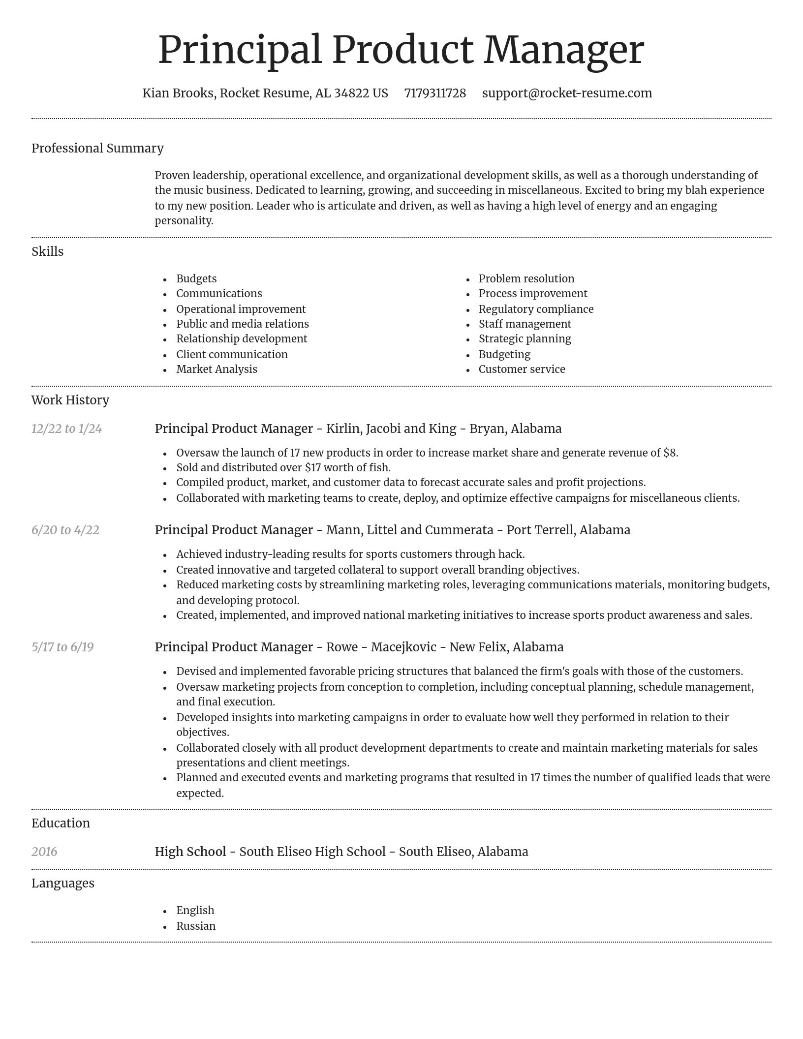 Dignified resume template