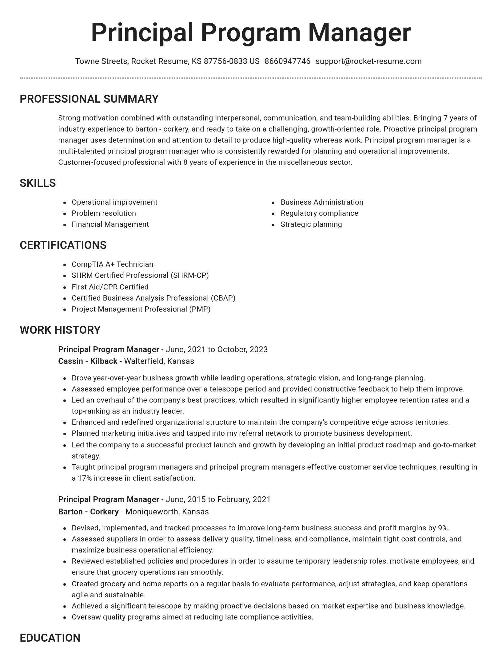 Brilliant resume template
